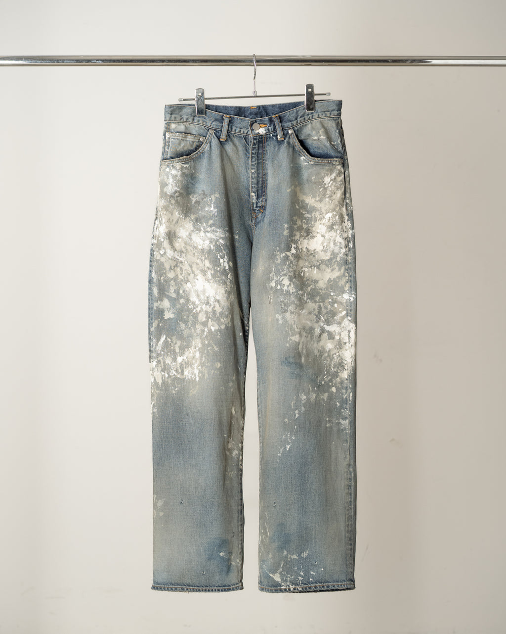 #08 PAINTED MIDDLE STRAIGHT 5P DENIM PANTS(INDIGO)
