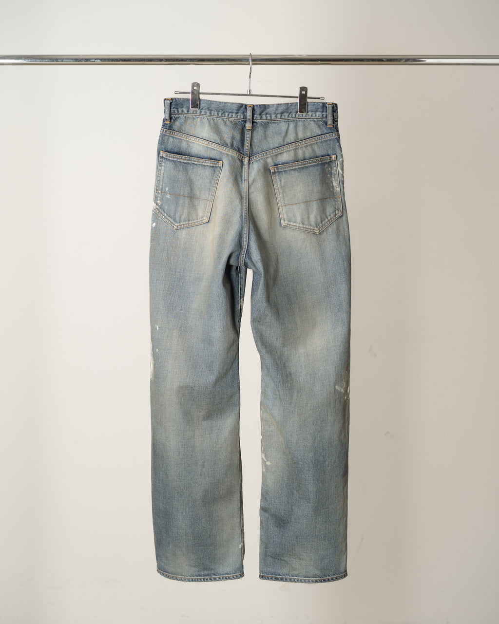 #08 PAINTED MIDDLE STRAIGHT 5P DENIM PANTS(INDIGO)