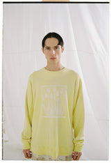 DYED DAMEGE FLOWER PT LS T-SHIRT(YELLOW)