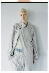 SILK SUEDE WRAP BLOUSON(BLUEGRAY)