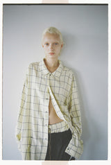 RAYON CHECK CRASH LS SHIRT(CREAM)