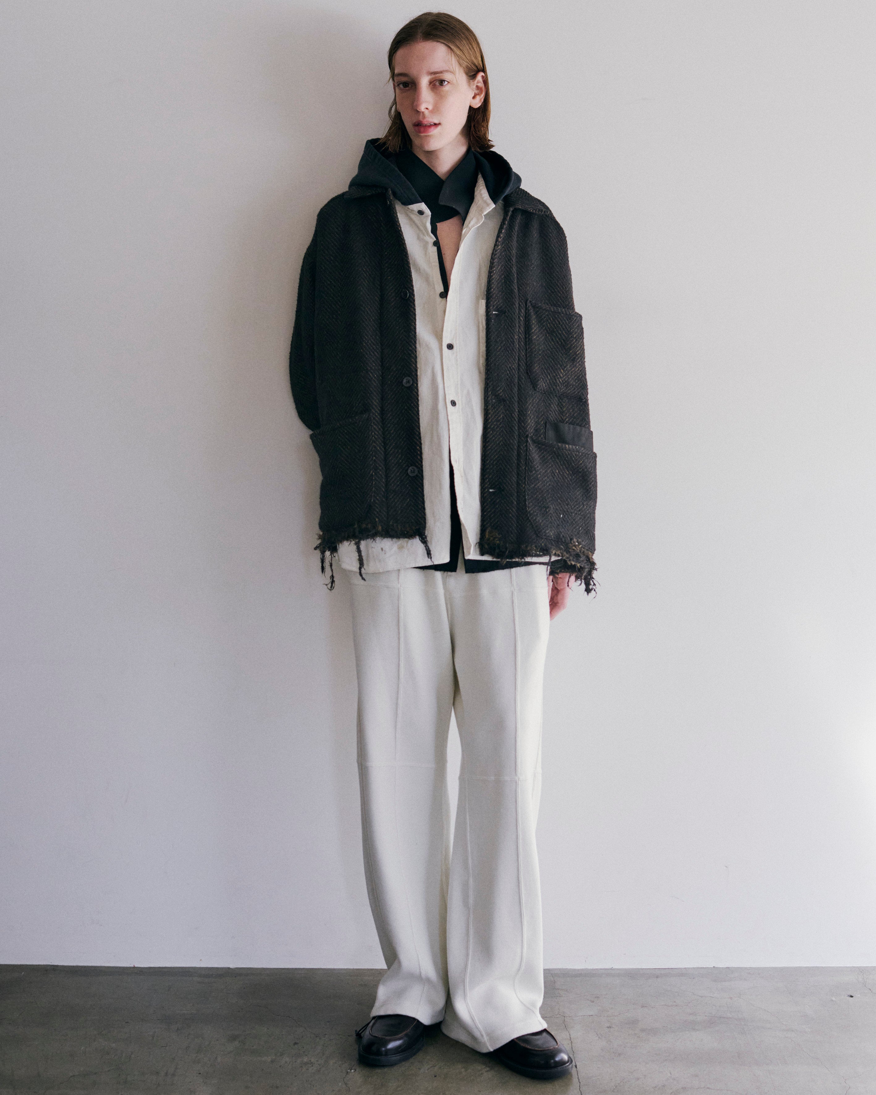 DENIM HOODIE SHIRT(WHITE) – ANCELLM