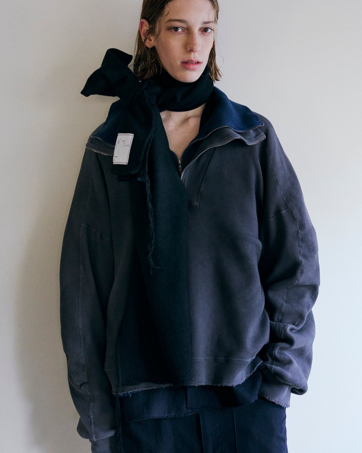 SMOOTH KNIT PULLOVER SHIRT(NAVY)