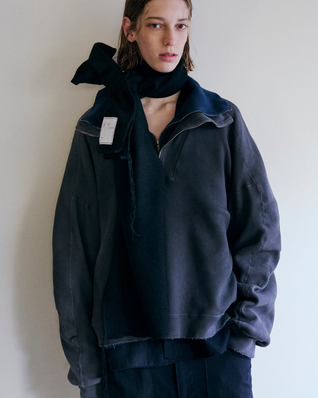 SMOOTH KNIT PULLOVER SHIRT(NAVY)