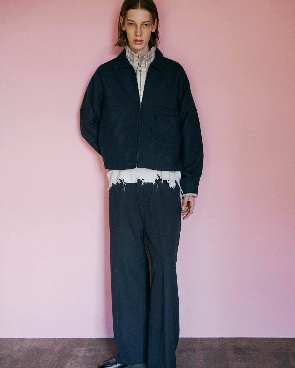 ジャケット・アウター ANCELLM W/L SHORT ZIPUP SHIRT SHRINK WOOL SHORT ZIPUP SHIRT JACKET(BLACK) – ANCELLM