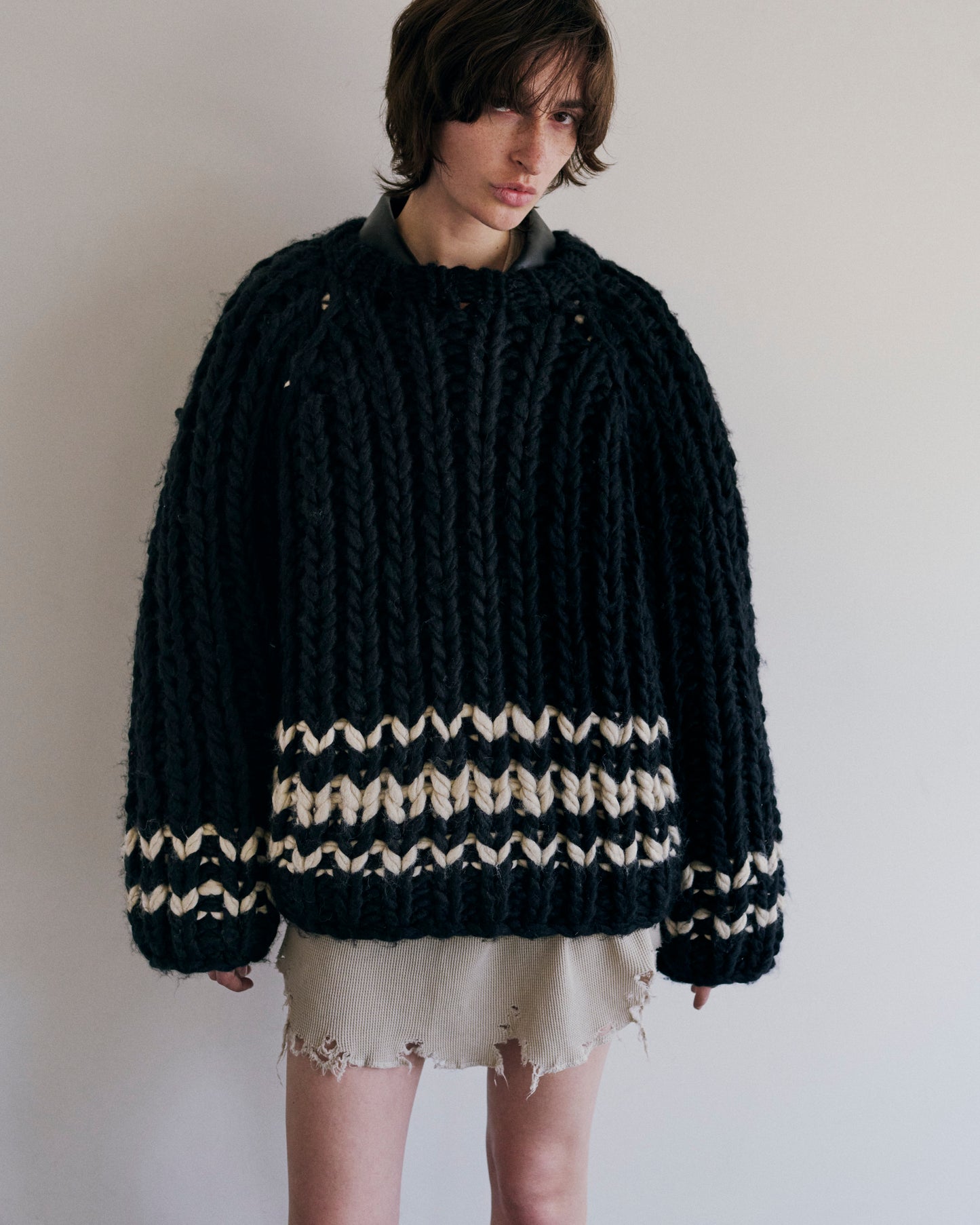CHUNKY KNIT(BLACK)