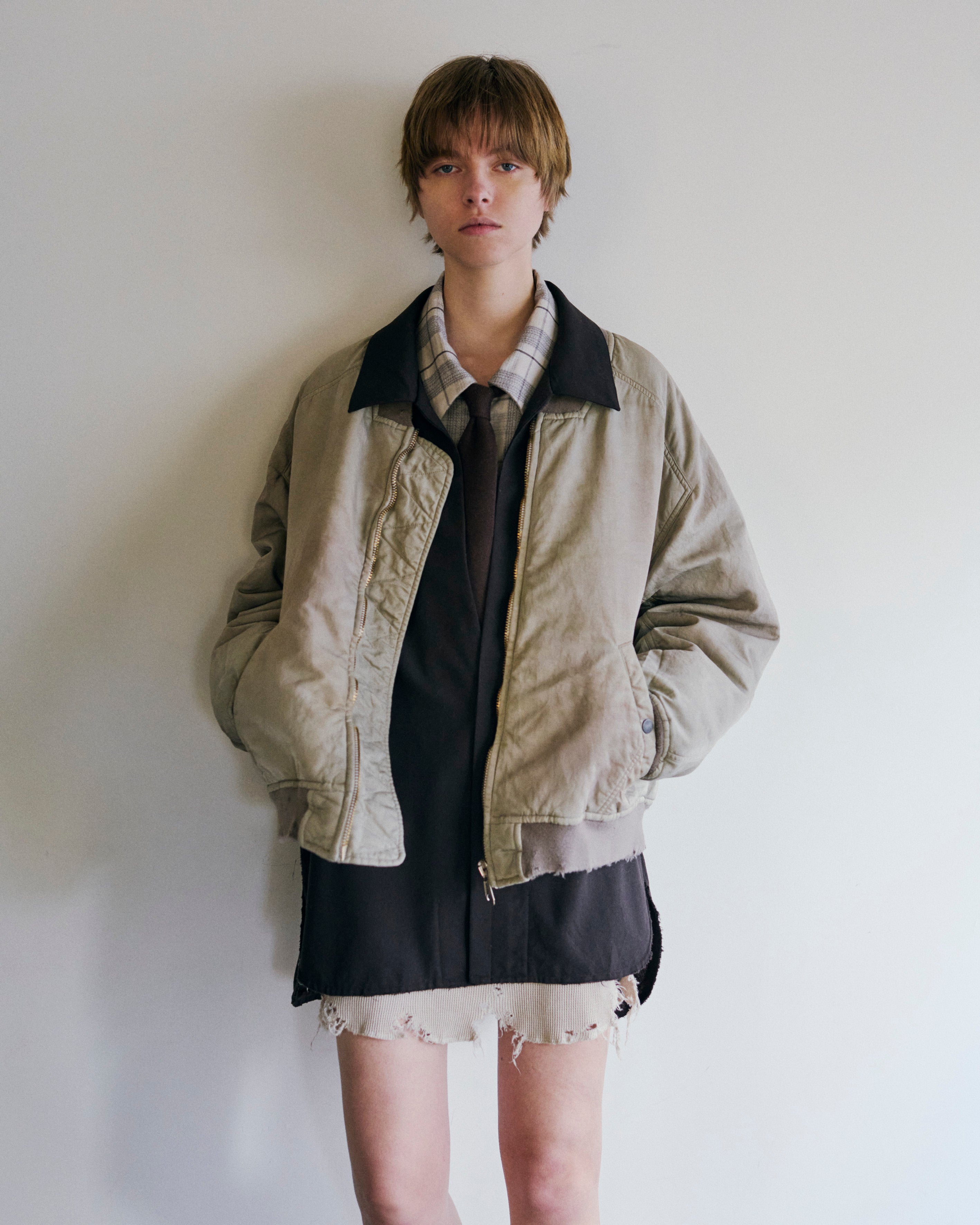 FADED BOMBER JACKET | SAND | ボンバージャケット FADED BOMBER JACKET(SAND) – ANCELLM