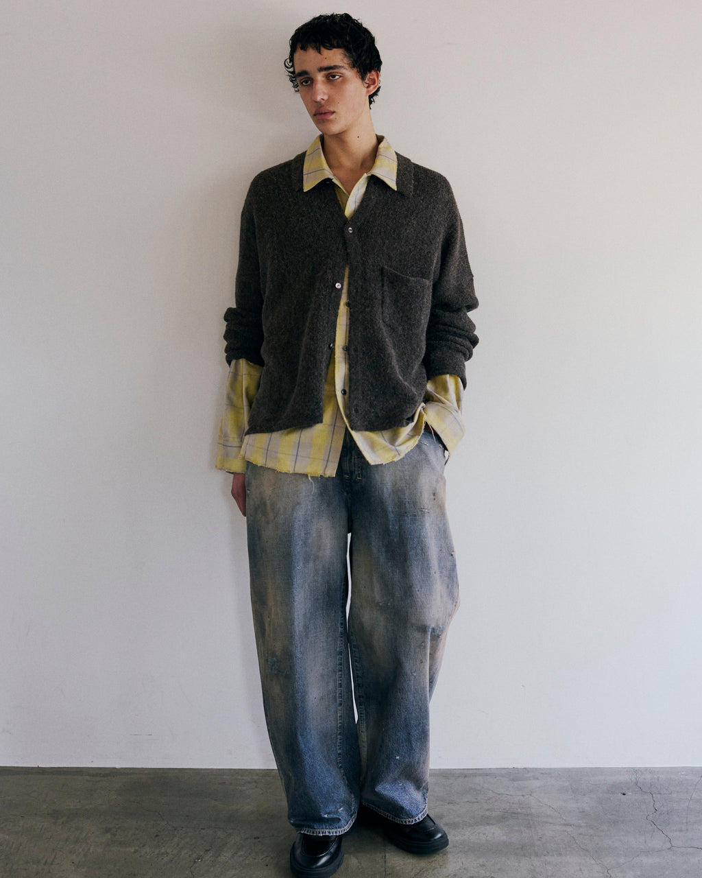 C/R CHECK SHIRT(YELLOW）