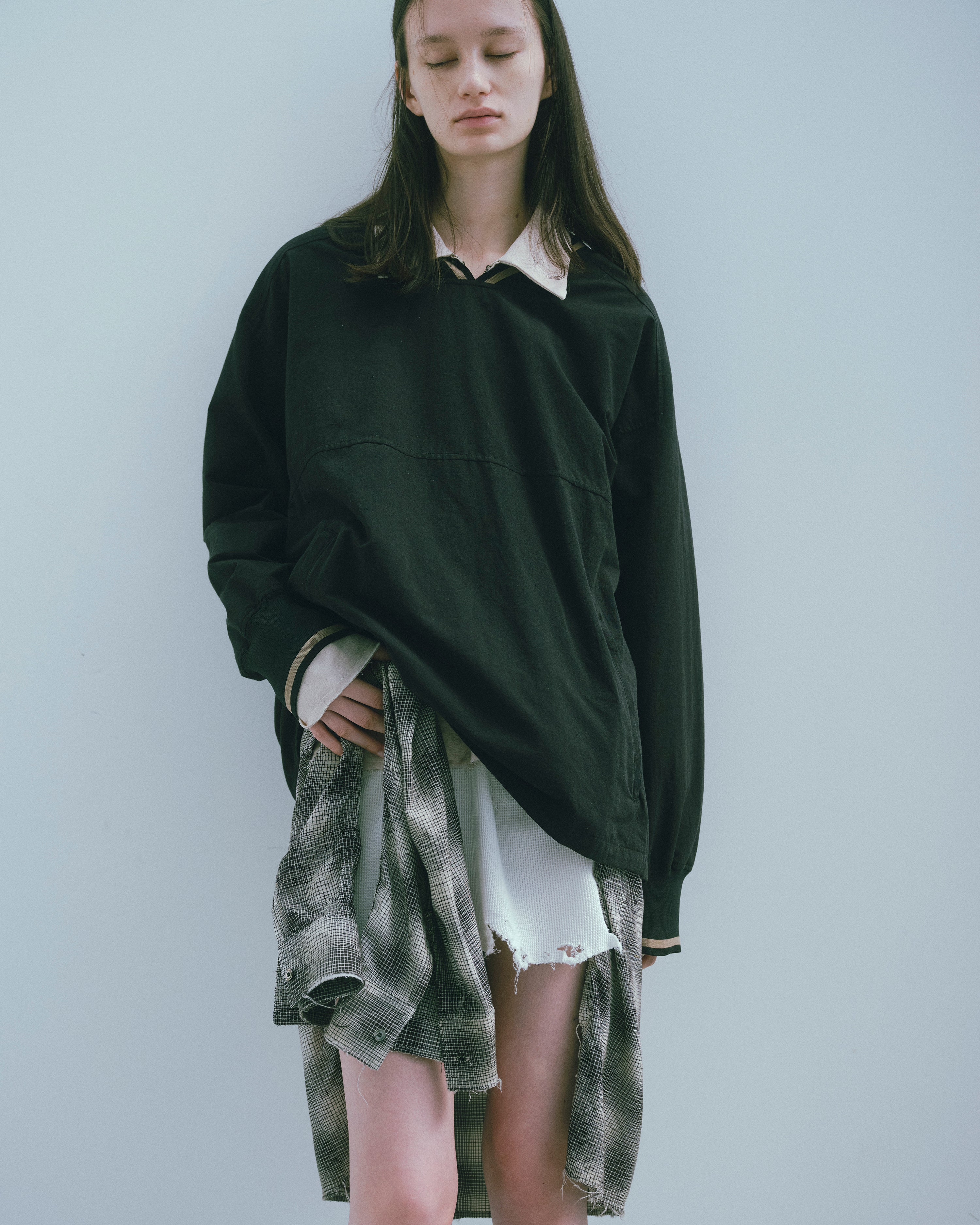 C/N PULLOVER SHIRT(BLACK) – ANCELLM