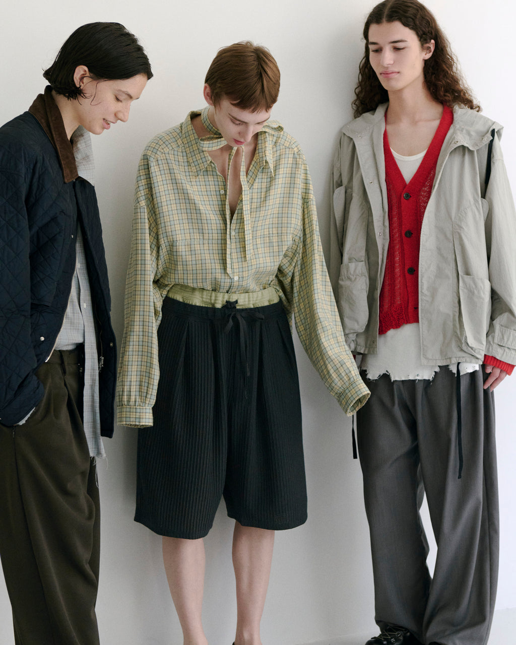 BOW-TIE CHECK SHIRT(CREAM)