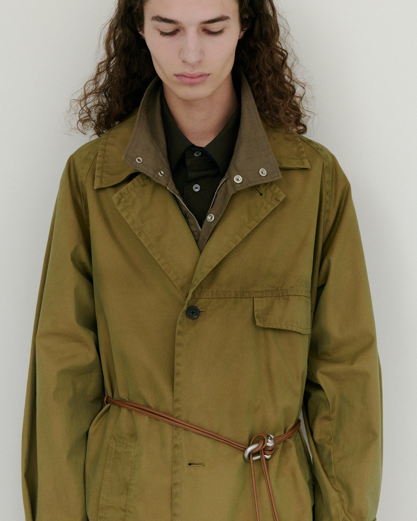 SINGLE BREASTED COLLAR COAT(BEIGE)