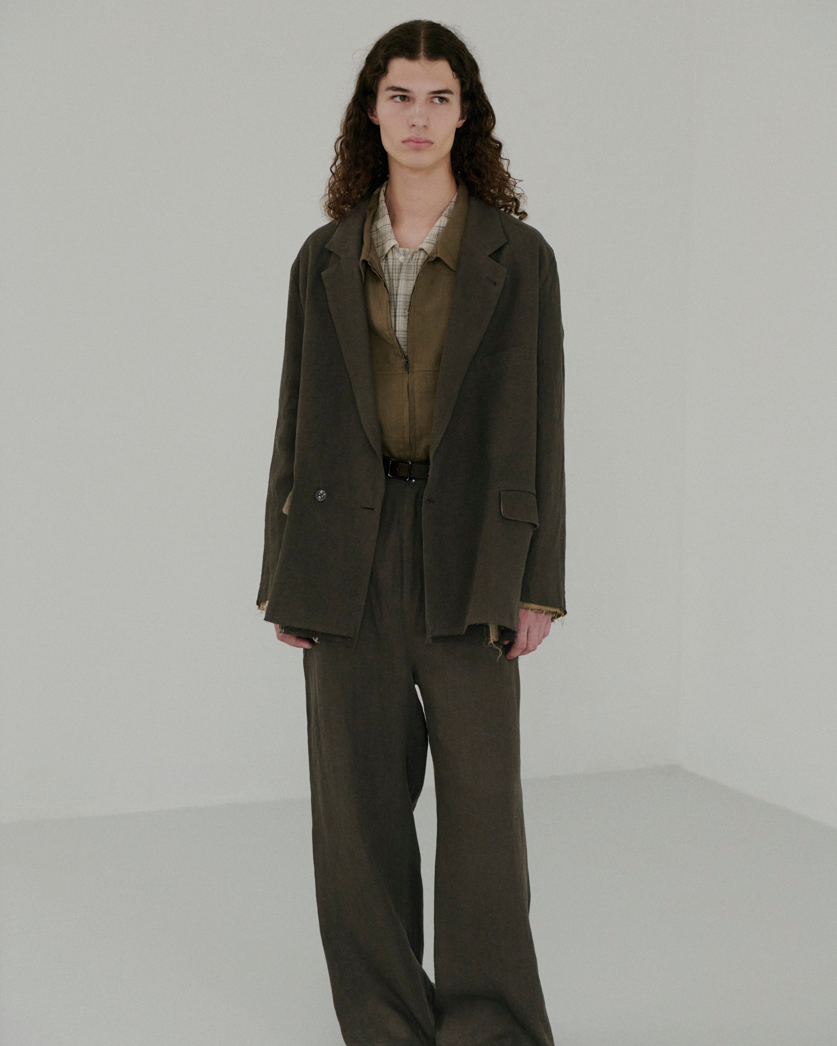 L/N ZIPUP SHIRT JACKET(BROWN) – ANCELLM