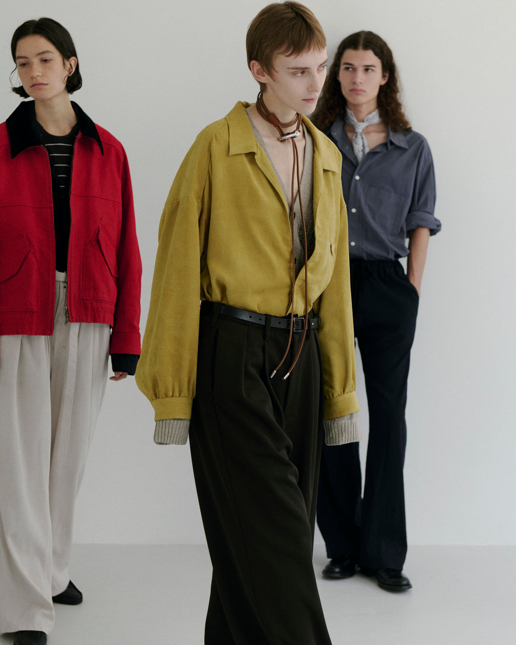 VEGAN SUEDE LONG SHIRT(YELLOW)