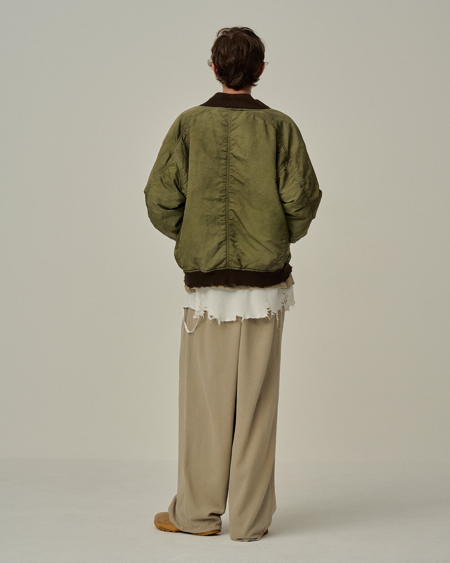 FADED BOMBER JACKET(KHAKI)