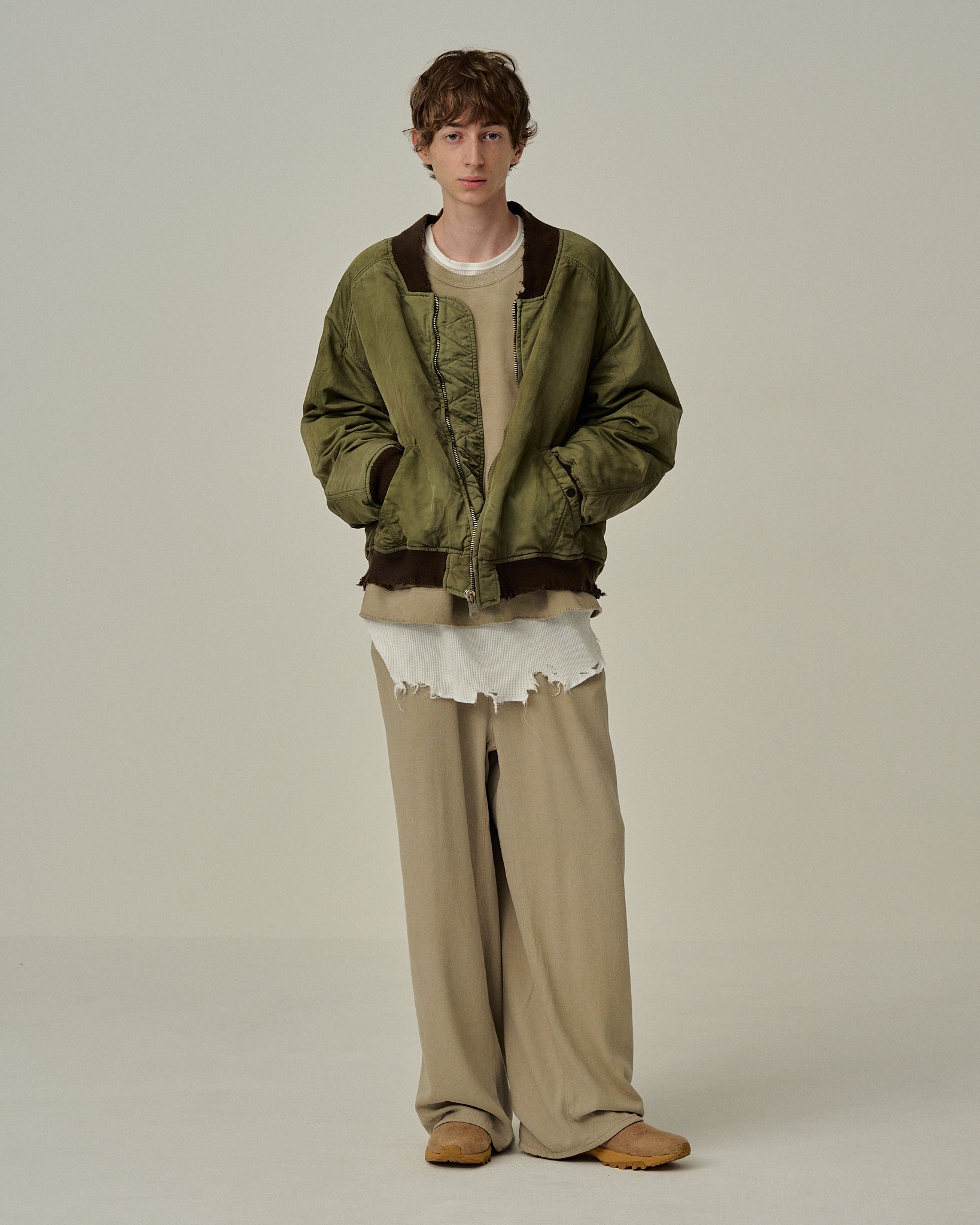 ancellm 25aw SILK WIDE SLACKS サイズ 3 SILK WIDE SLACKS(SAND) – ANCELLM