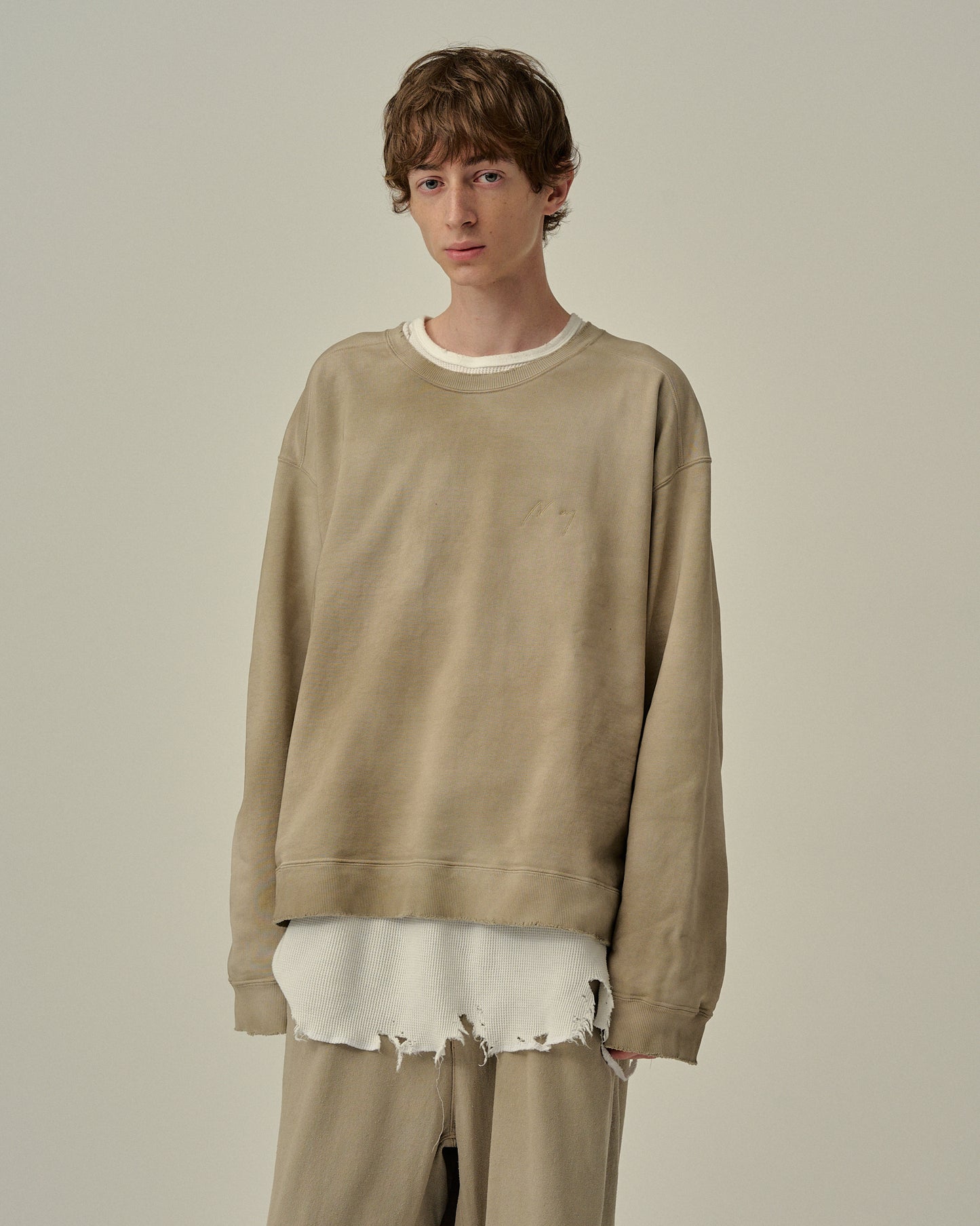 UNEVENNESS SWEAT SHIRT(SAND)