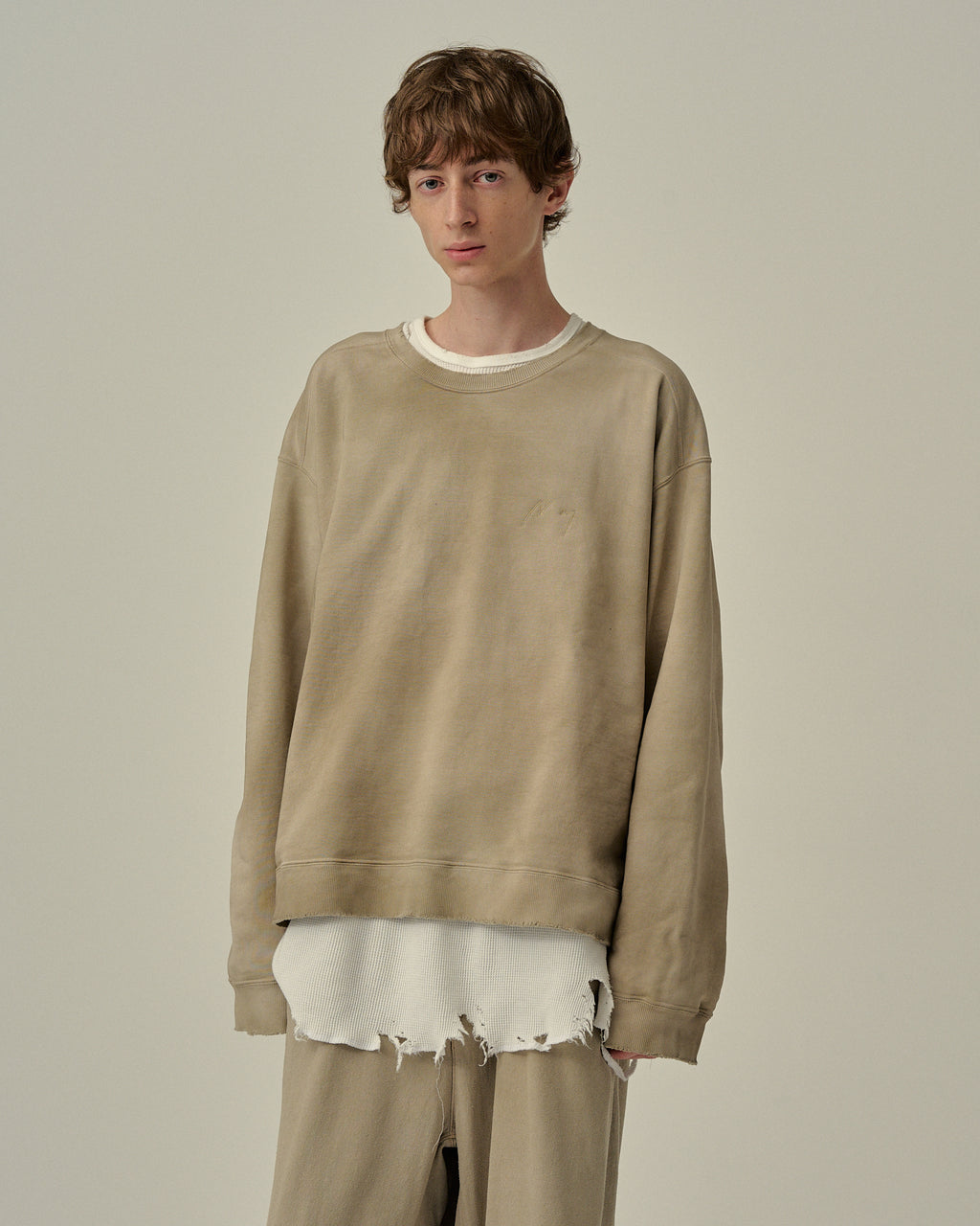 UNEVENNESS SWEAT SHIRT(SAND)
