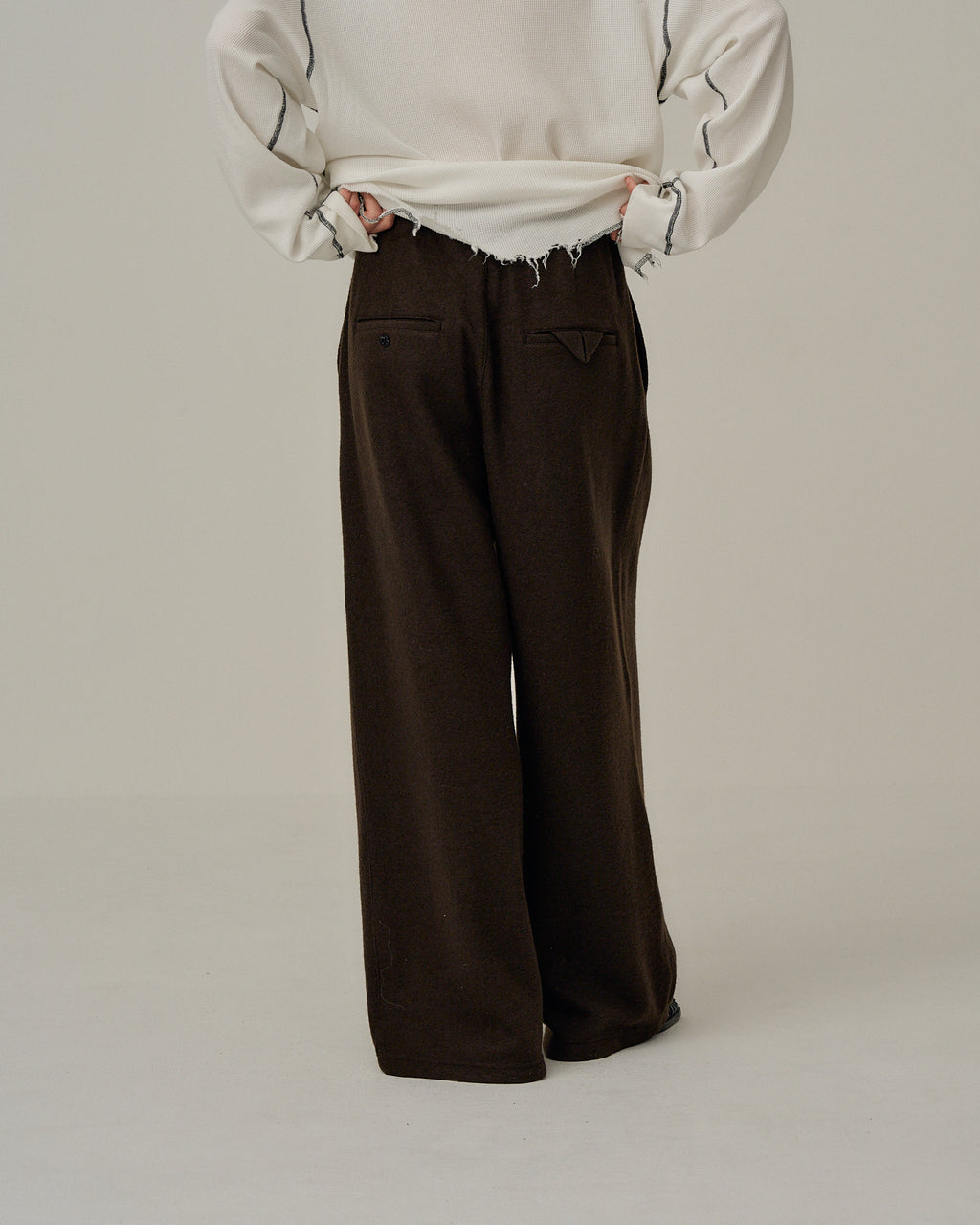 パンツ 24AW ANCELLM WOOL WIDE EASY TUCK SLACKS 2024AW】 ANCELLM (アンセルム) 