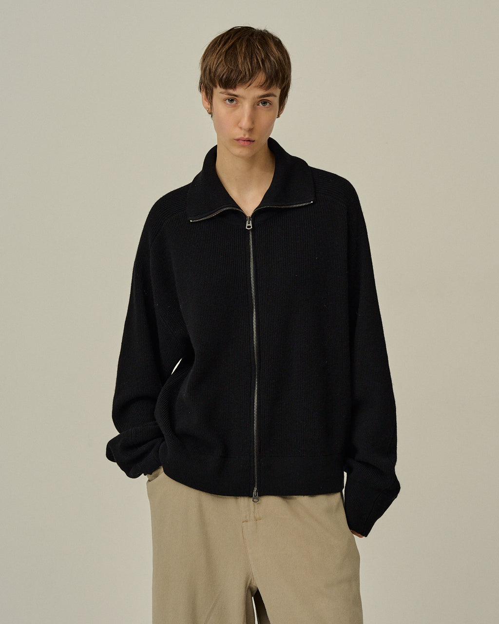 C/W DRIVERS KNIT(BLACK)