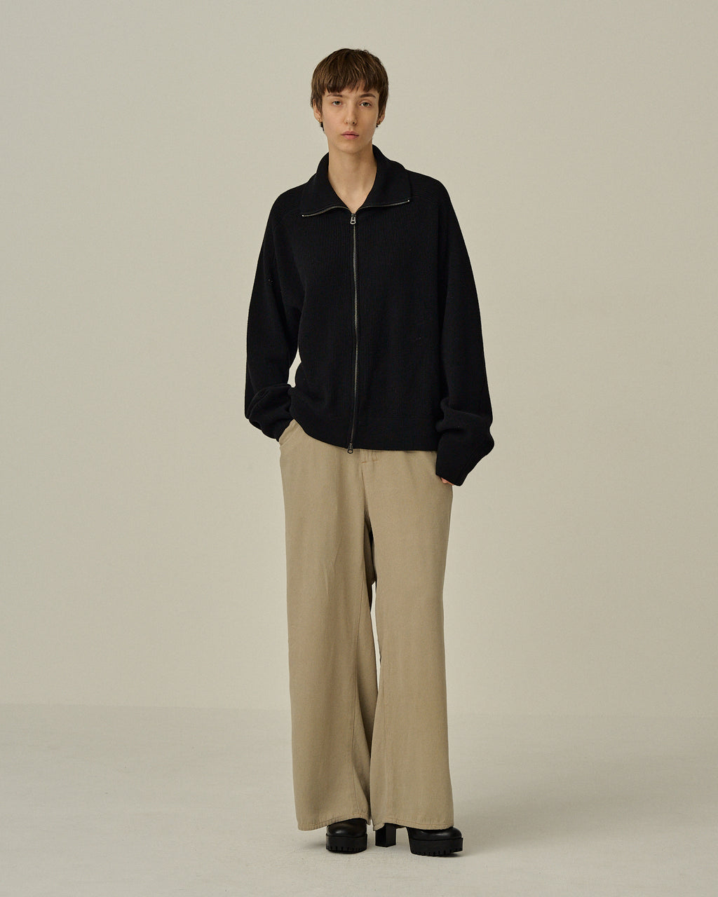 C/W DRIVERS KNIT(BLACK)