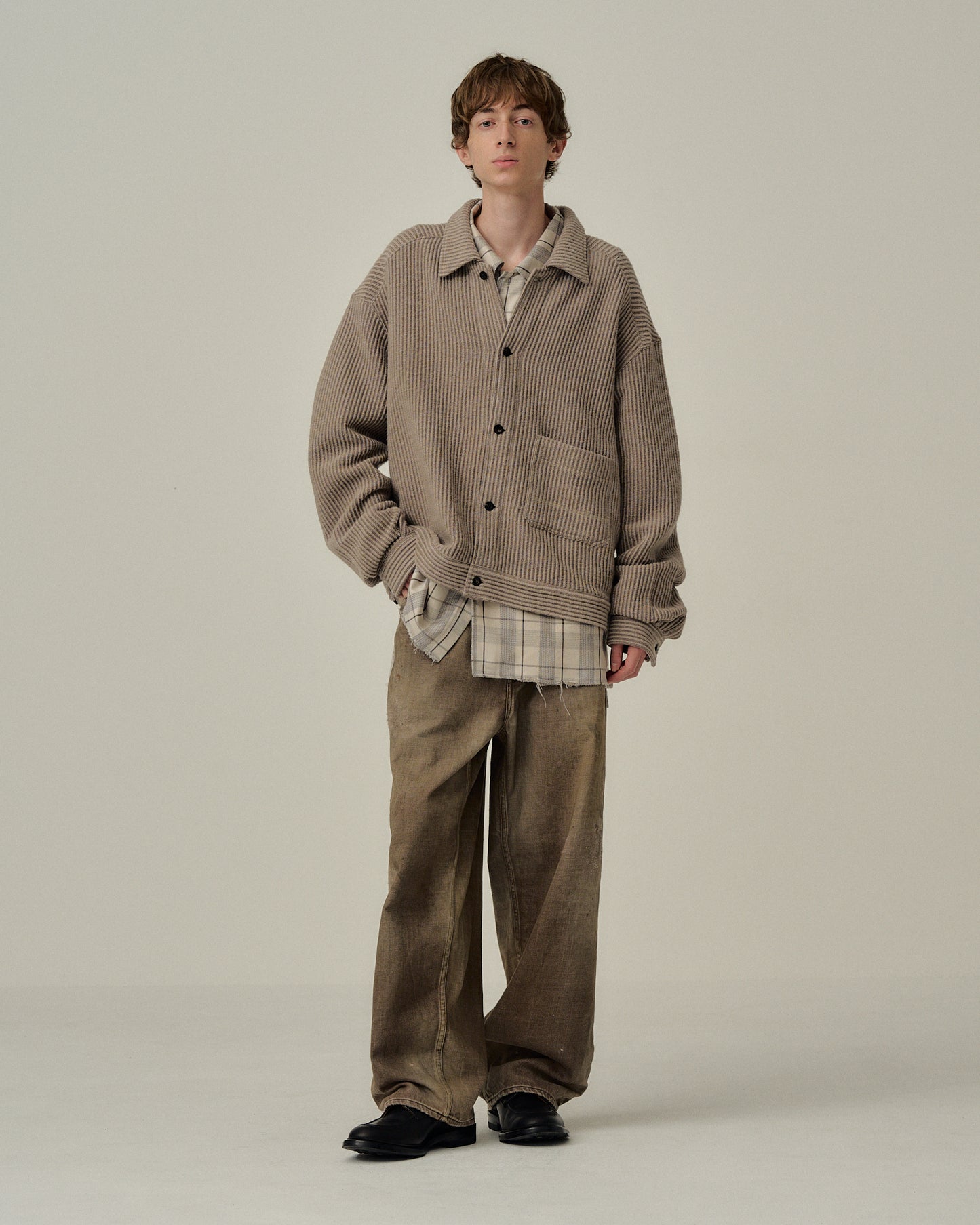 WOOL CORDUROY WORK SHIRT JACKET(SAND)
