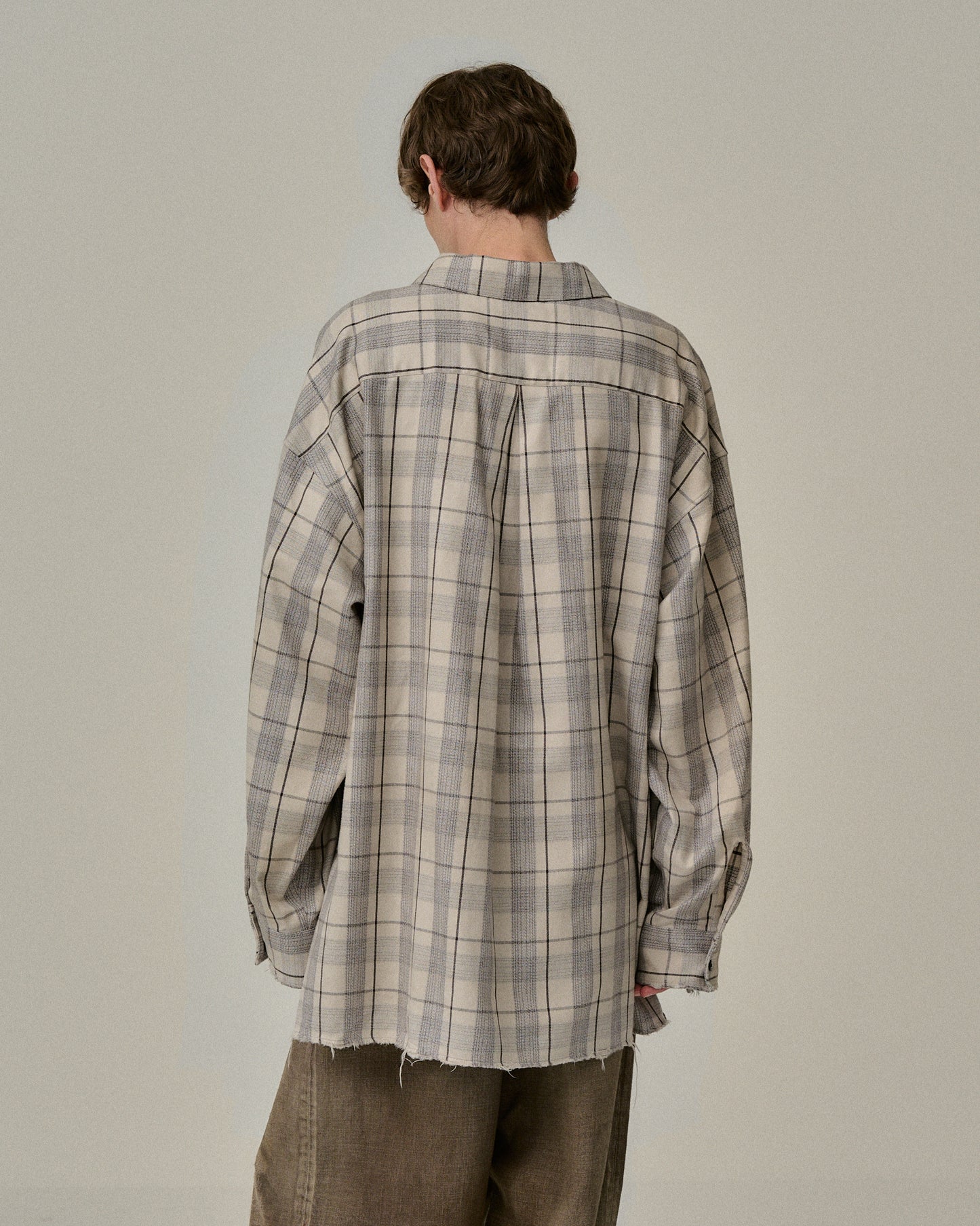 C/R CHECK SHIRT(GRAY)