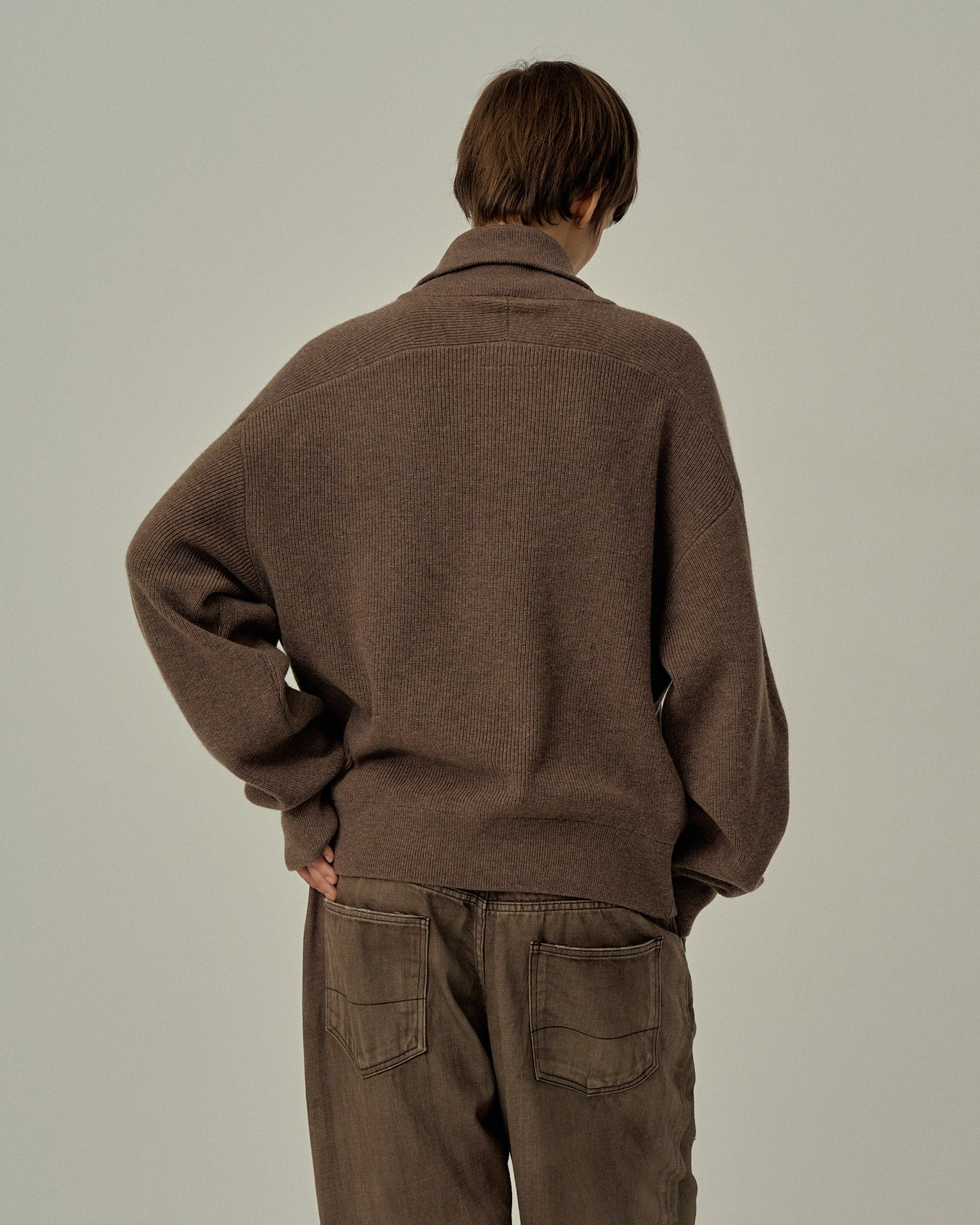 C/W DRIVERS KNIT(BROWN)