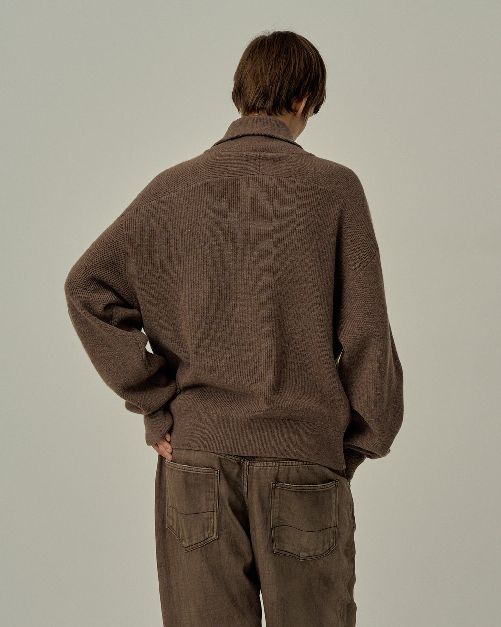 C/W DRIVERS KNIT(BROWN)