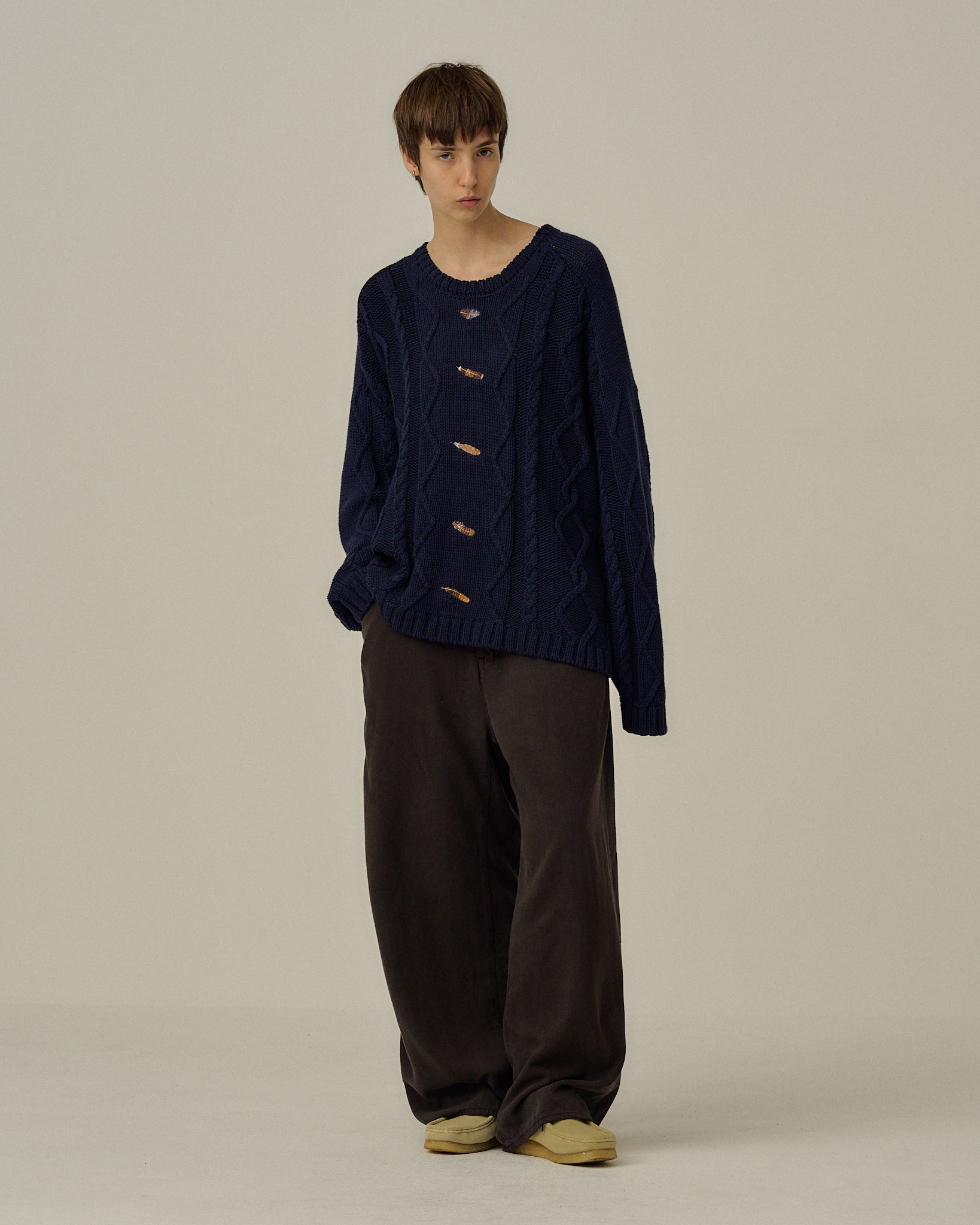ancellm 25aw SILK WIDE SLACKS サイズ 3 SILK WIDE SLACKS(D.OLIVE) – ANCELLM