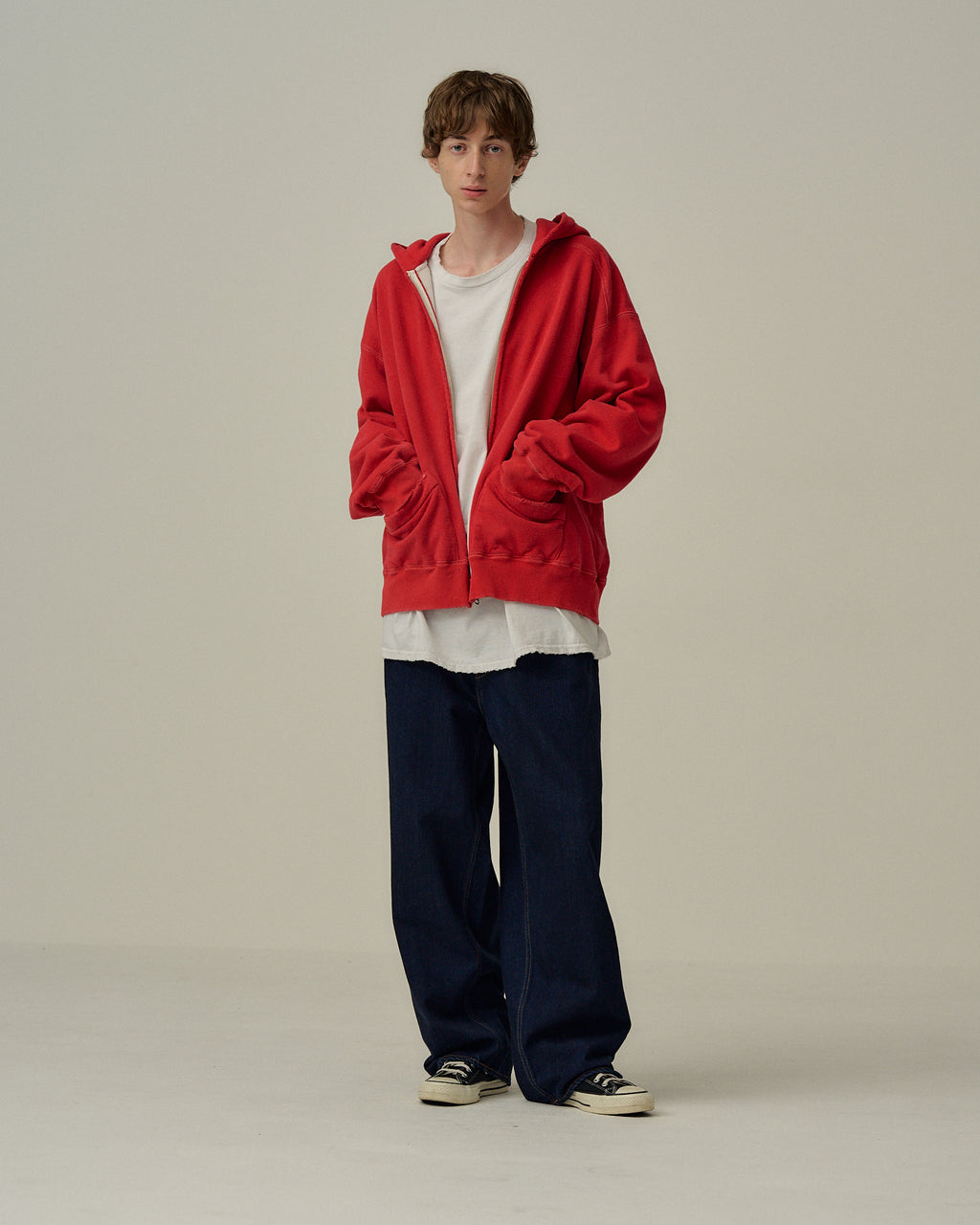 ZIP UP HOODIE(RED)