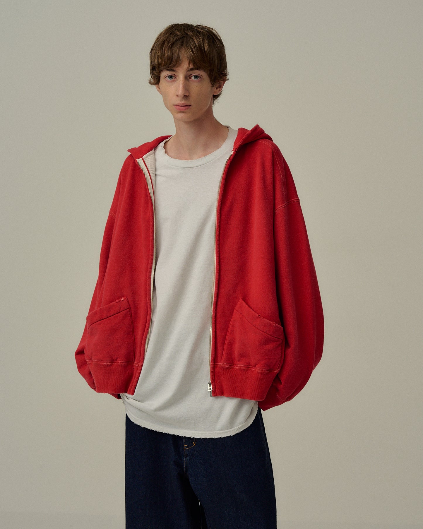 ZIP UP HOODIE(RED)