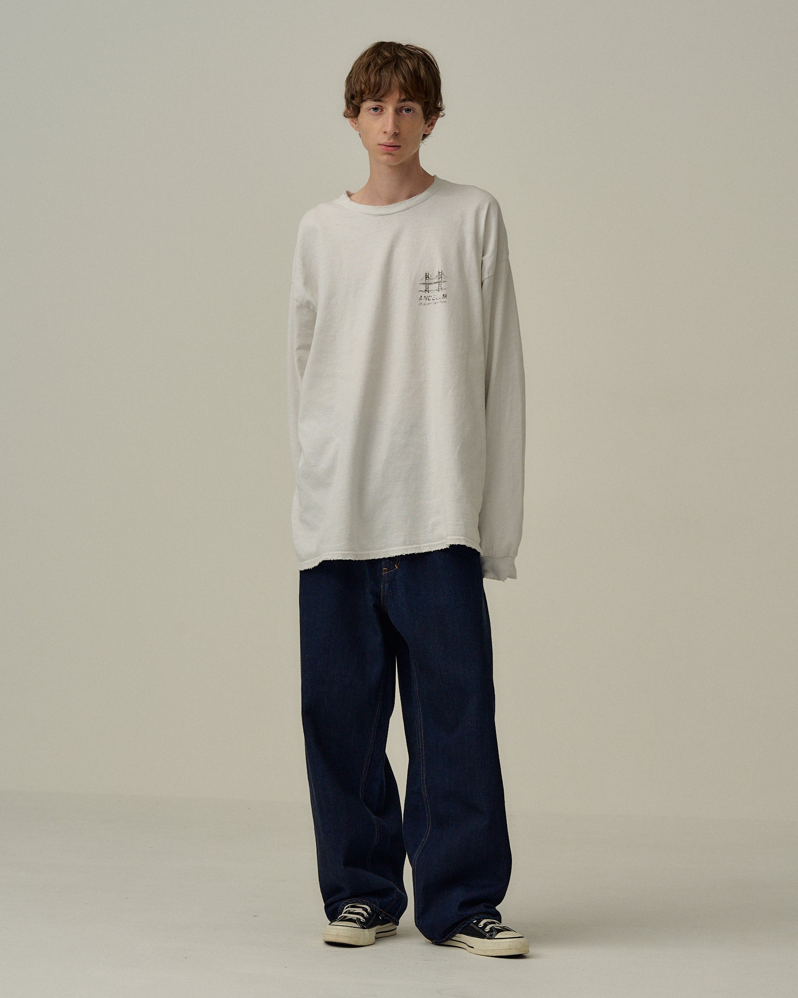 BRIDGE L/S T-SHIRT(WHITE) – ANCELLM