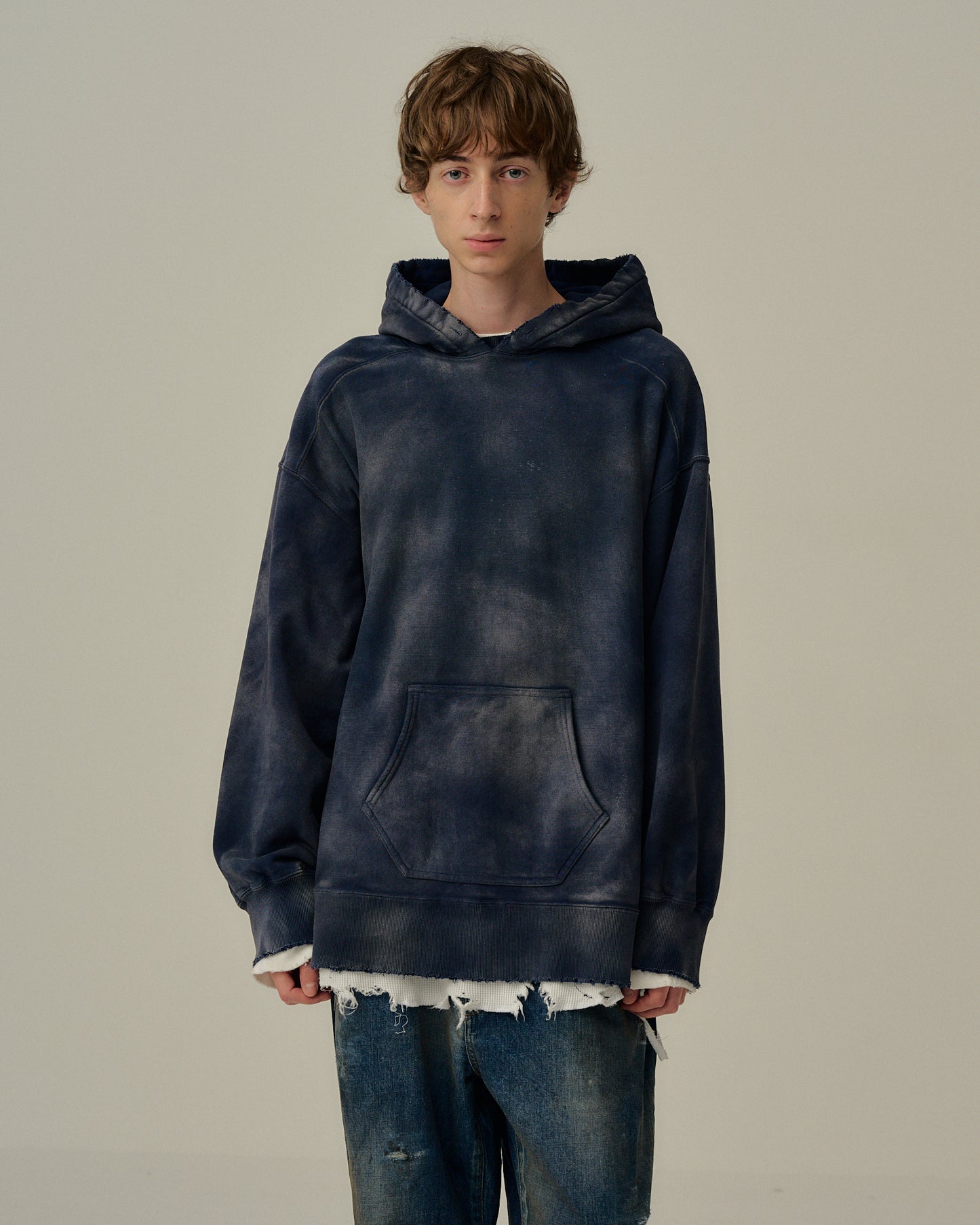 SWITCHING HOODIE(D.PURPLE)