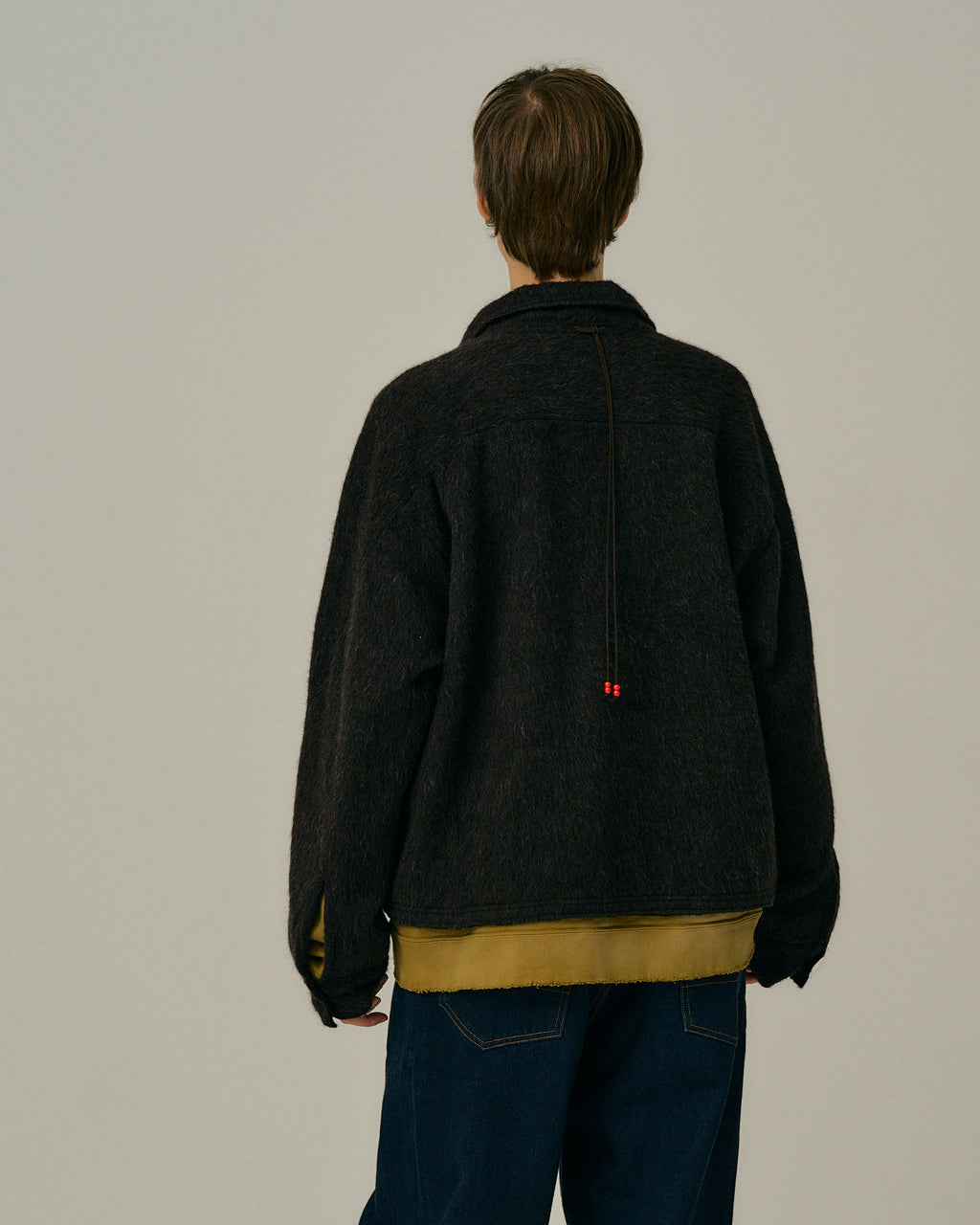 SHAGGY ZIP UP SHIRT(BROWN)