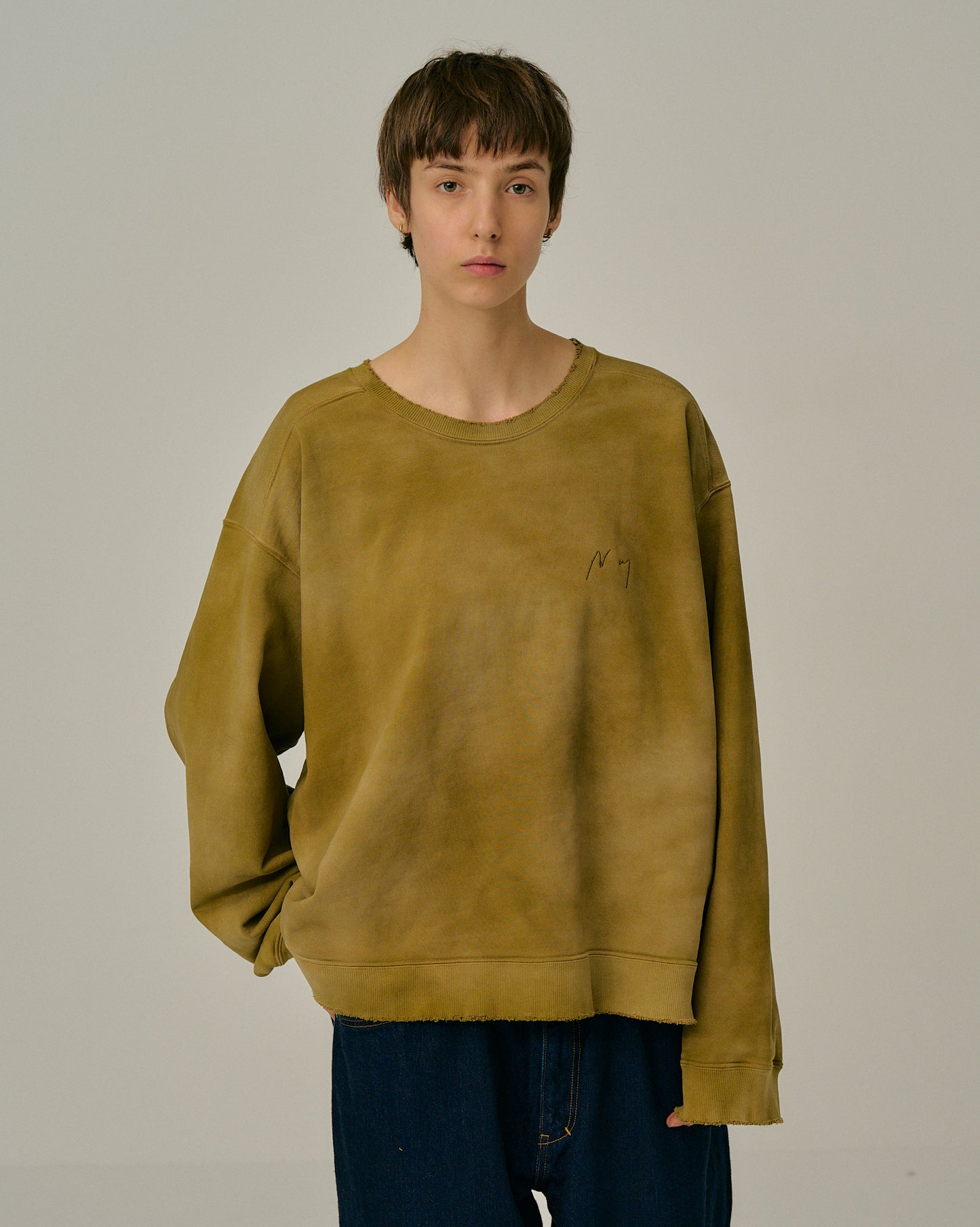 UNEVENNESS SWEAT SHIRT(MOSS)