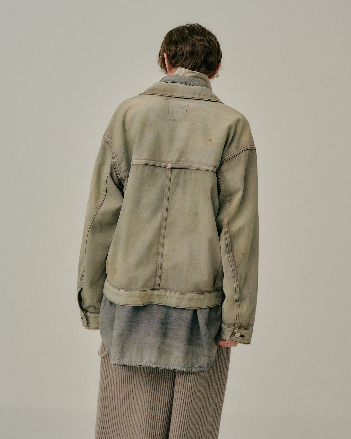 LAYERING COLOR DENIM JACKET(BROWN)