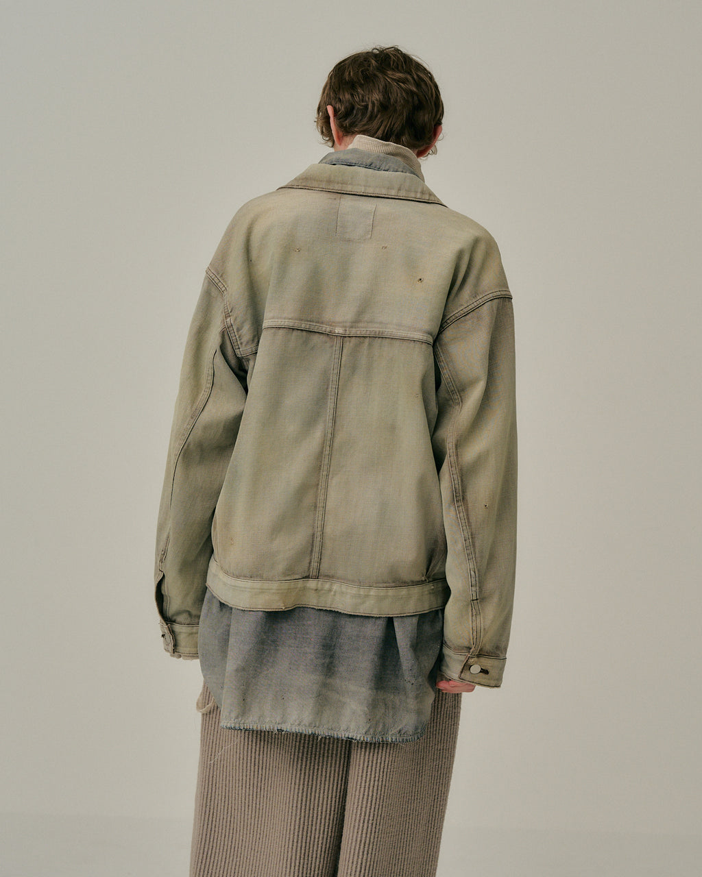 LAYERING COLOR DENIM JACKET(BROWN)