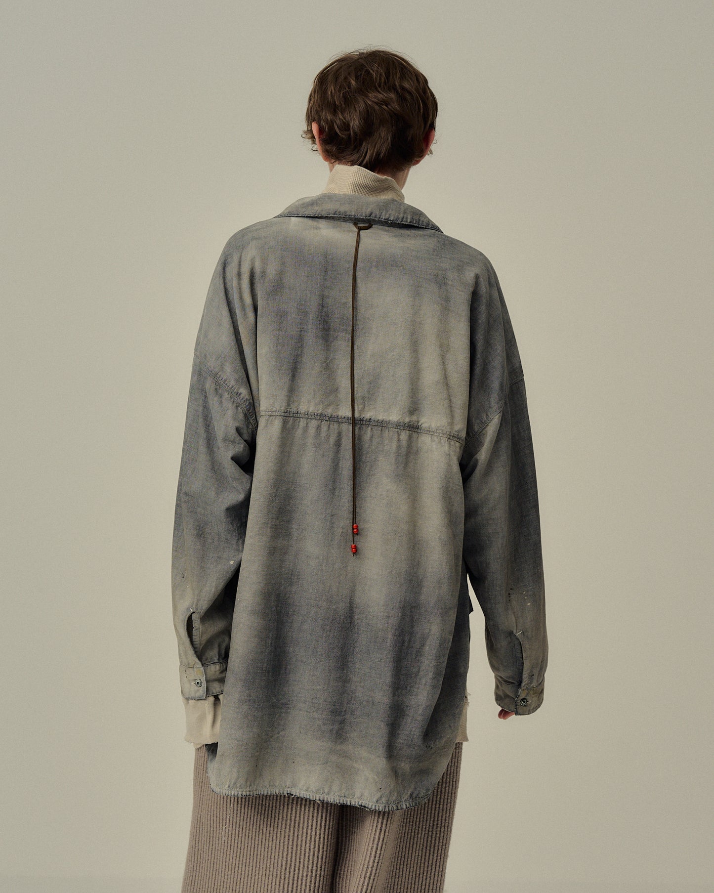 AGING CHAMBRAY LONG SHIRT(BLACK)