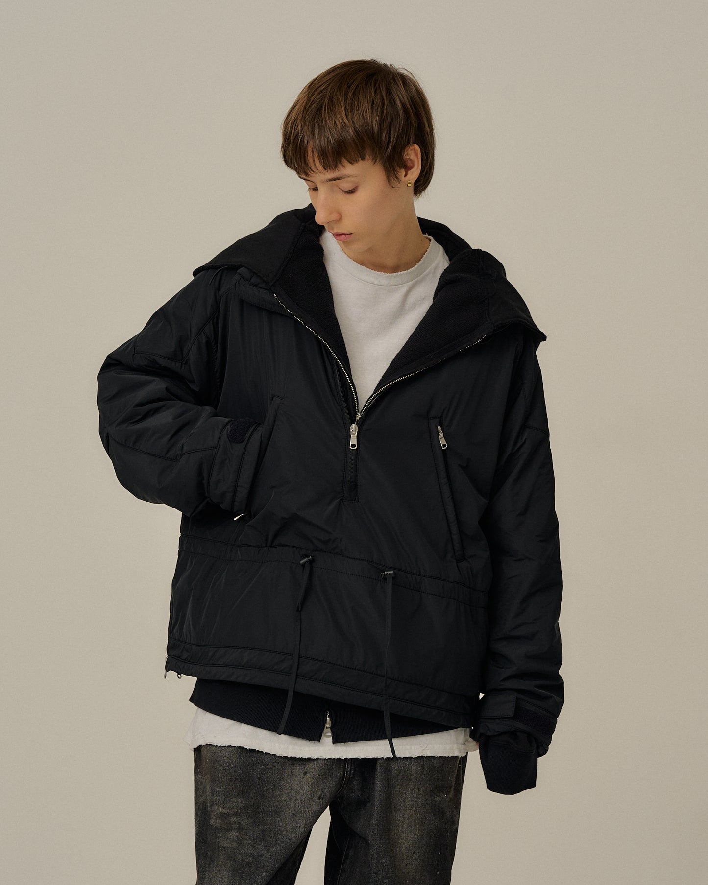 PADDING PULLOVER JACKET(BLACK)
