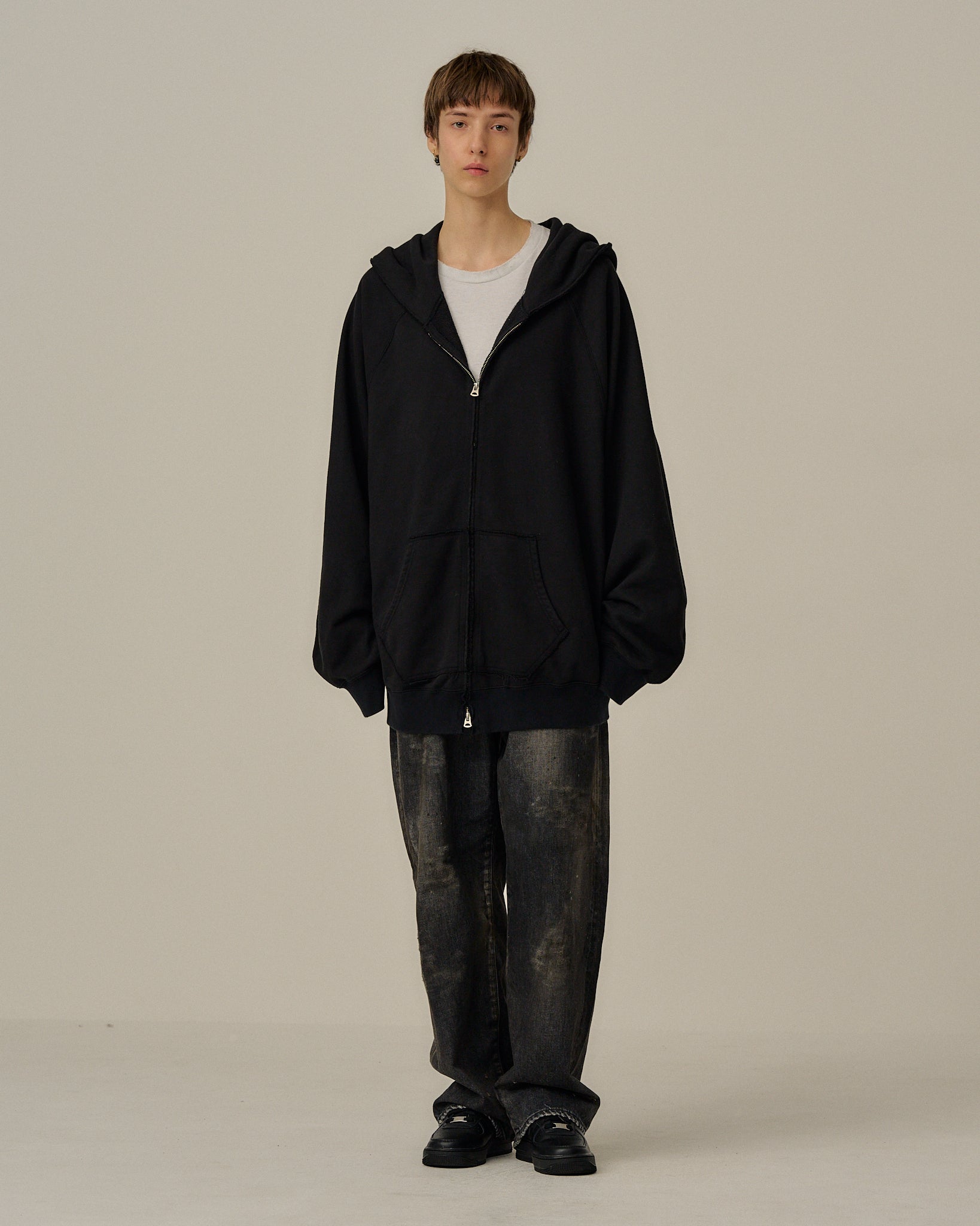 SWEAT HOODIE COAT(BLACK) – ANCELLM