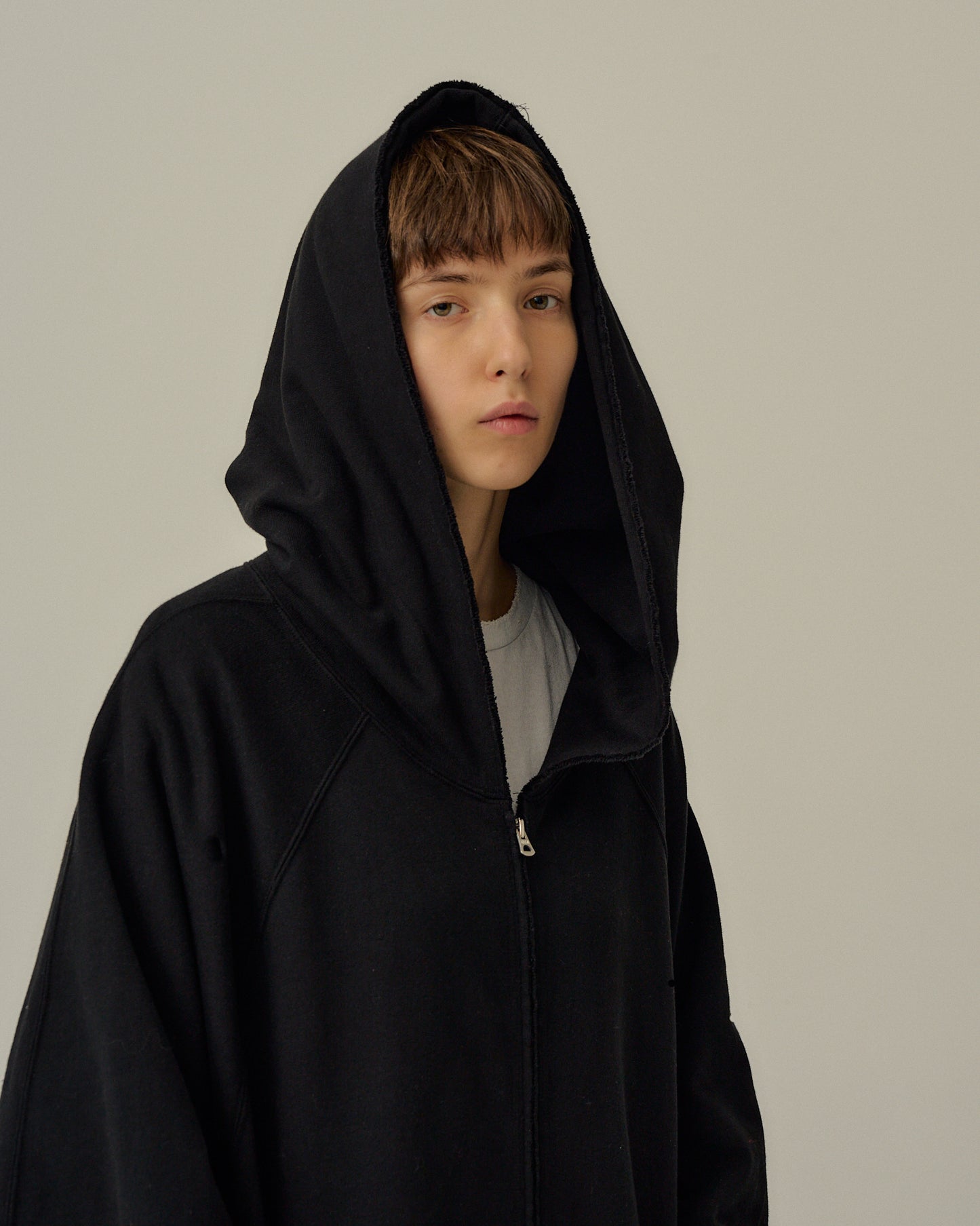 SWEAT HOODIE COAT(BLACK)
