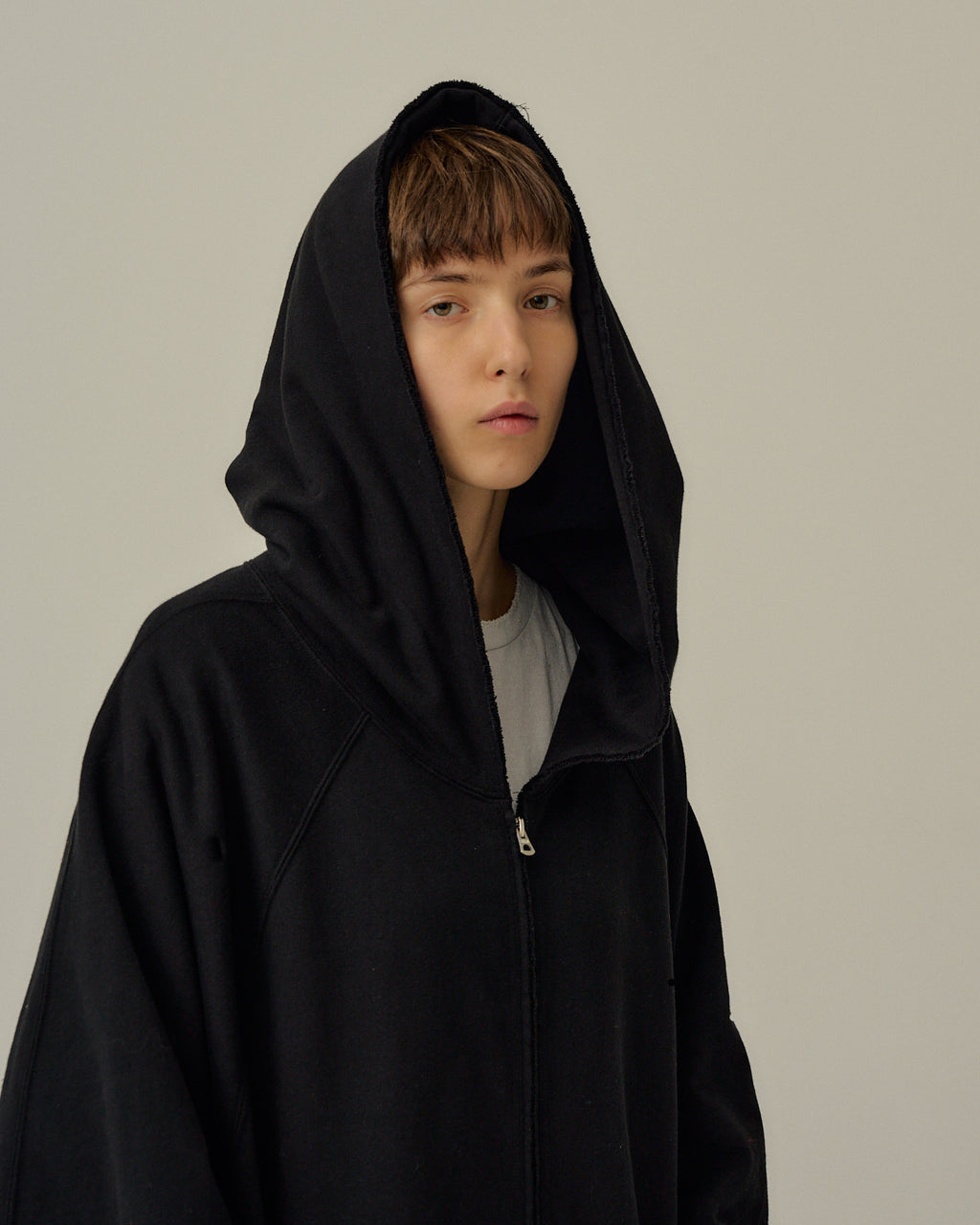 SWEAT HOODIE COAT(BLACK)