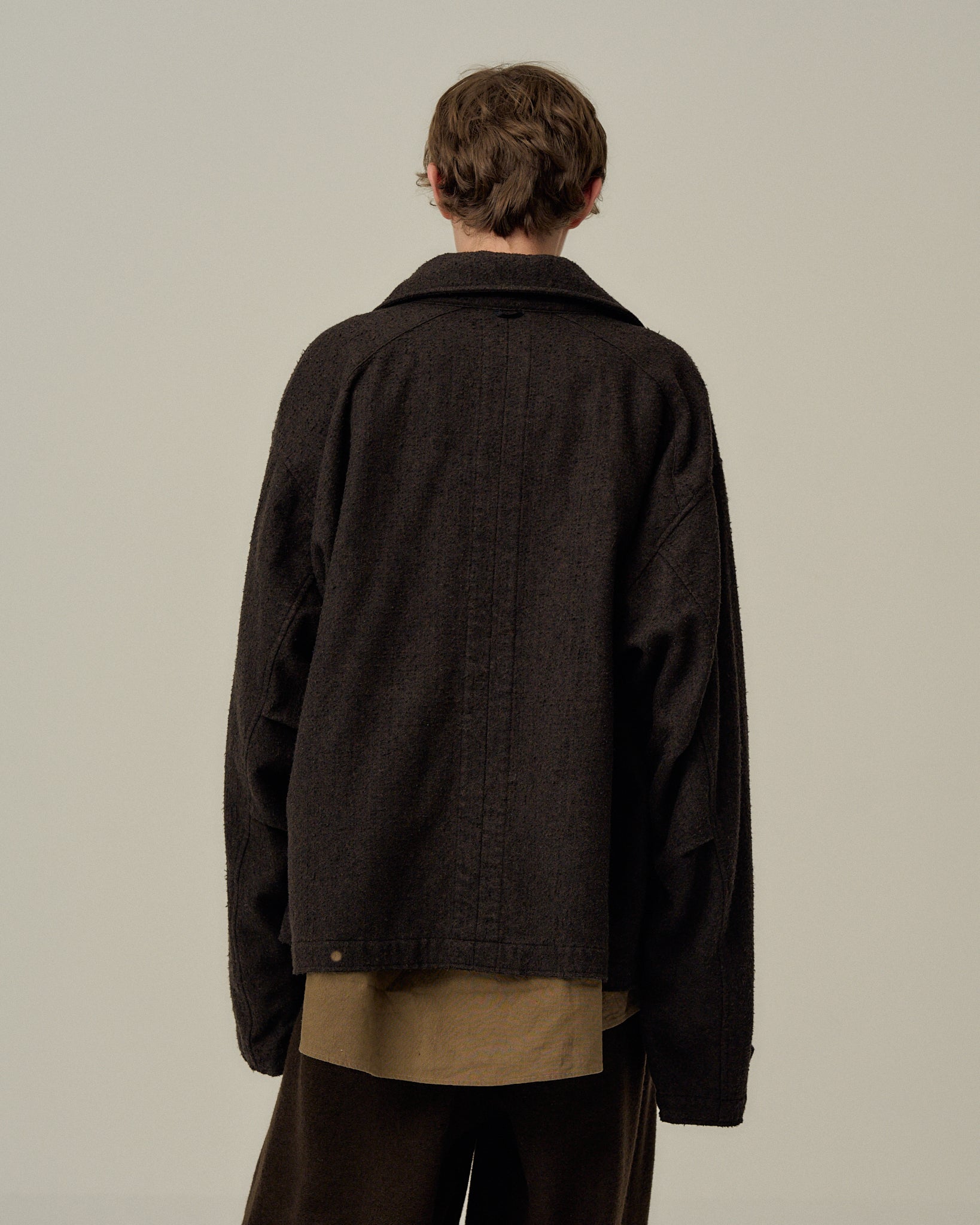 ジャケット・アウター ANCELLM PILLING WOOL DOUBLE BLOUSON BK 2 PILLING WOOL DOUBLE BLOUSON(BROWN) – ANCELLM