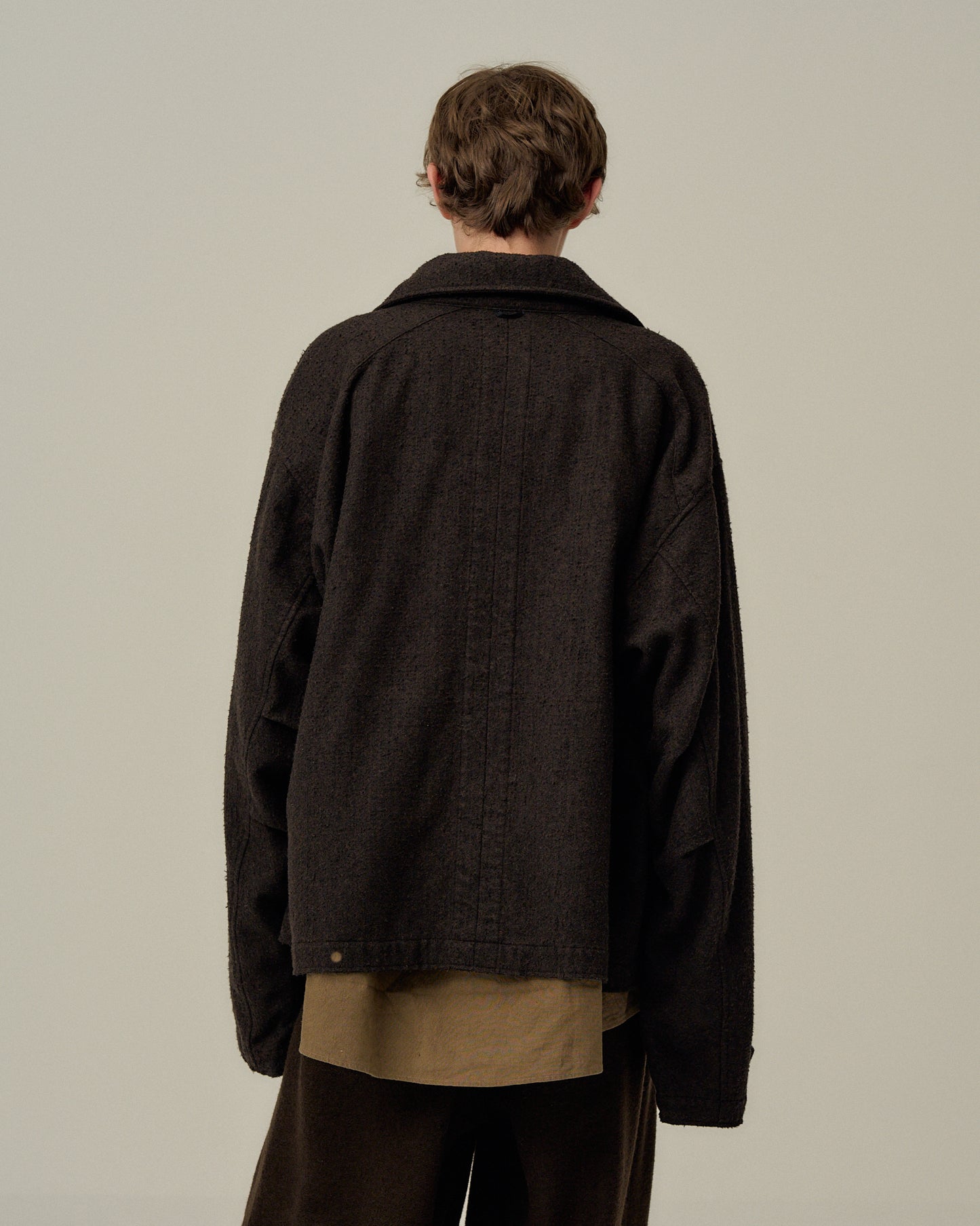 PILLING WOOL DOUBLE BLOUSON(BROWN)