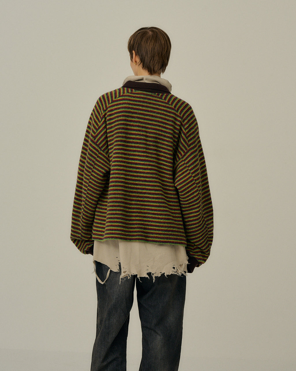 WOOL BORDER SKIPPER SHIRT(MULTI)