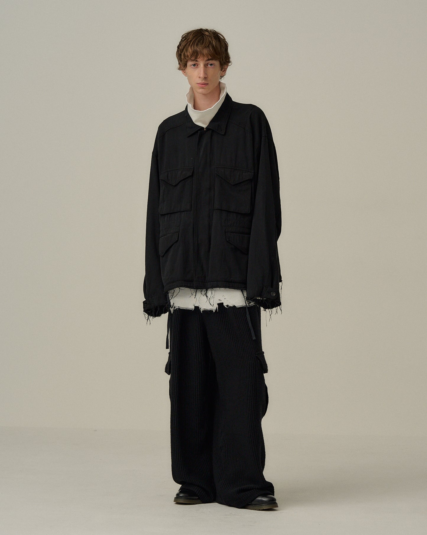 SILK SUEDE FIELD JACKET(BLACK)