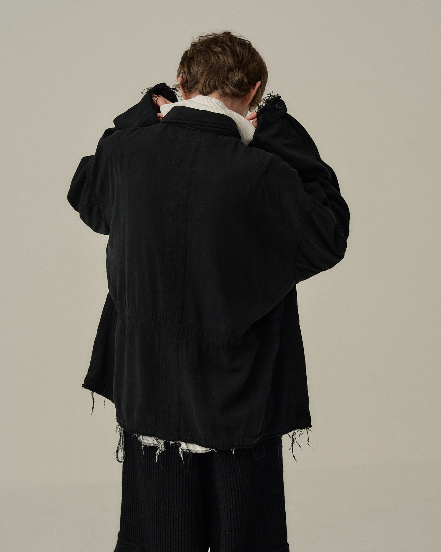 SILK SUEDE FIELD JACKET(BLACK)