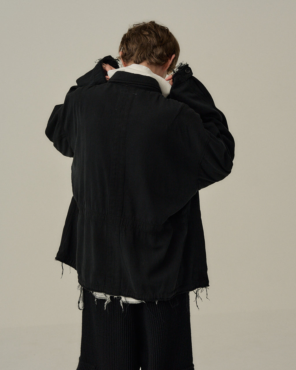 SILK SUEDE FIELD JACKET(BLACK)