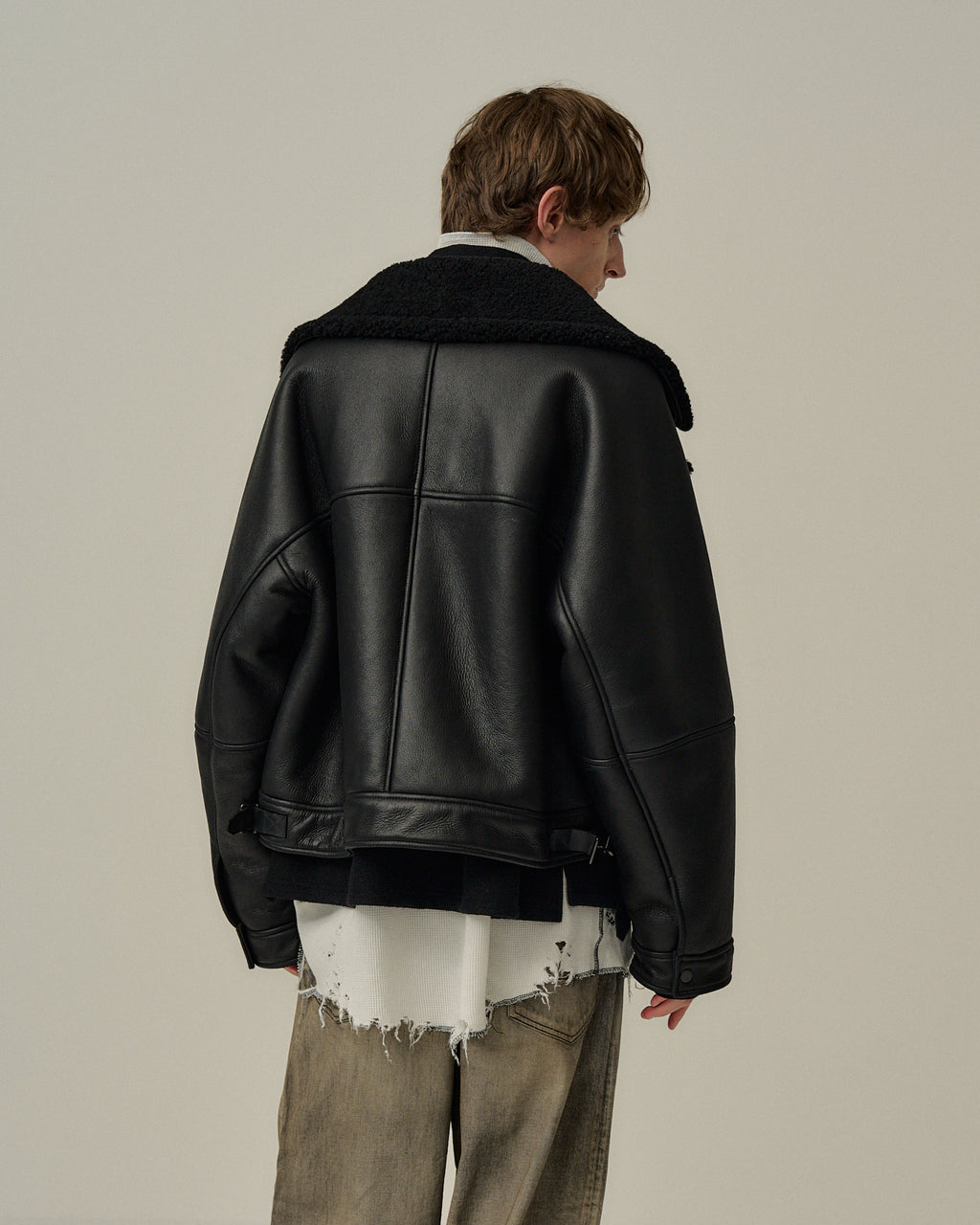 MOUTON DOUBLE JACKET(BLACK×BLACK)