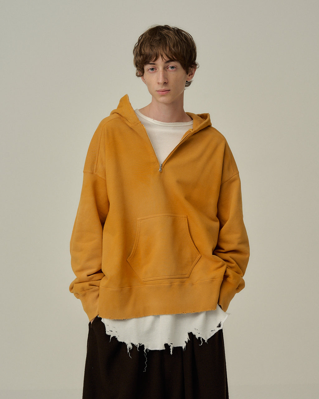 HALF ZIP HOODIE(YELLOW)